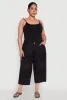 Plus Size Tie Cargo Pocket Capri Pants sold by Rainbow