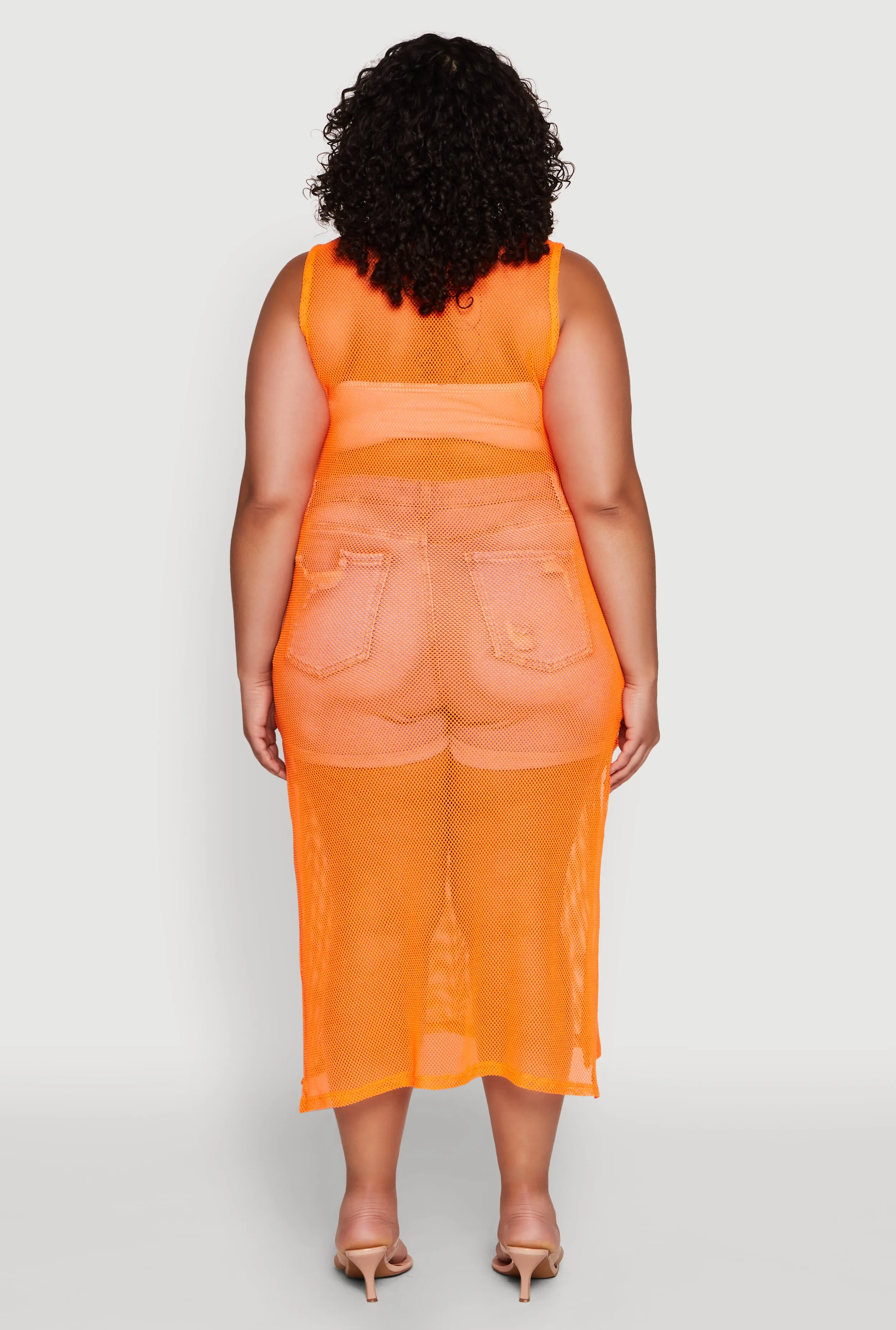 Plus Size Fishnet Side Slit Maxi Tank Top sold by Rainbow product image thumbnail 5