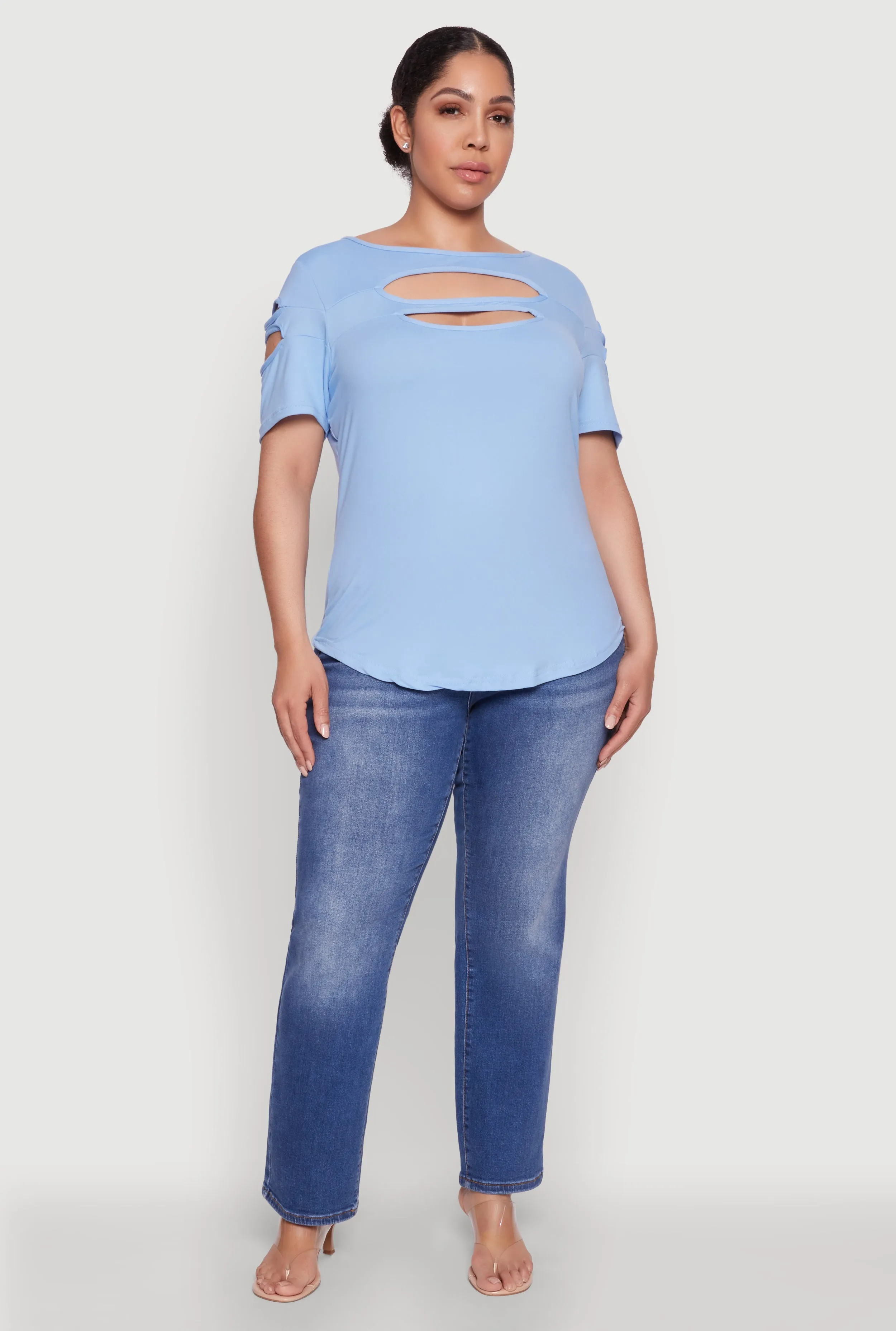 Plus Size Cut Out Tee sold by Rainbow