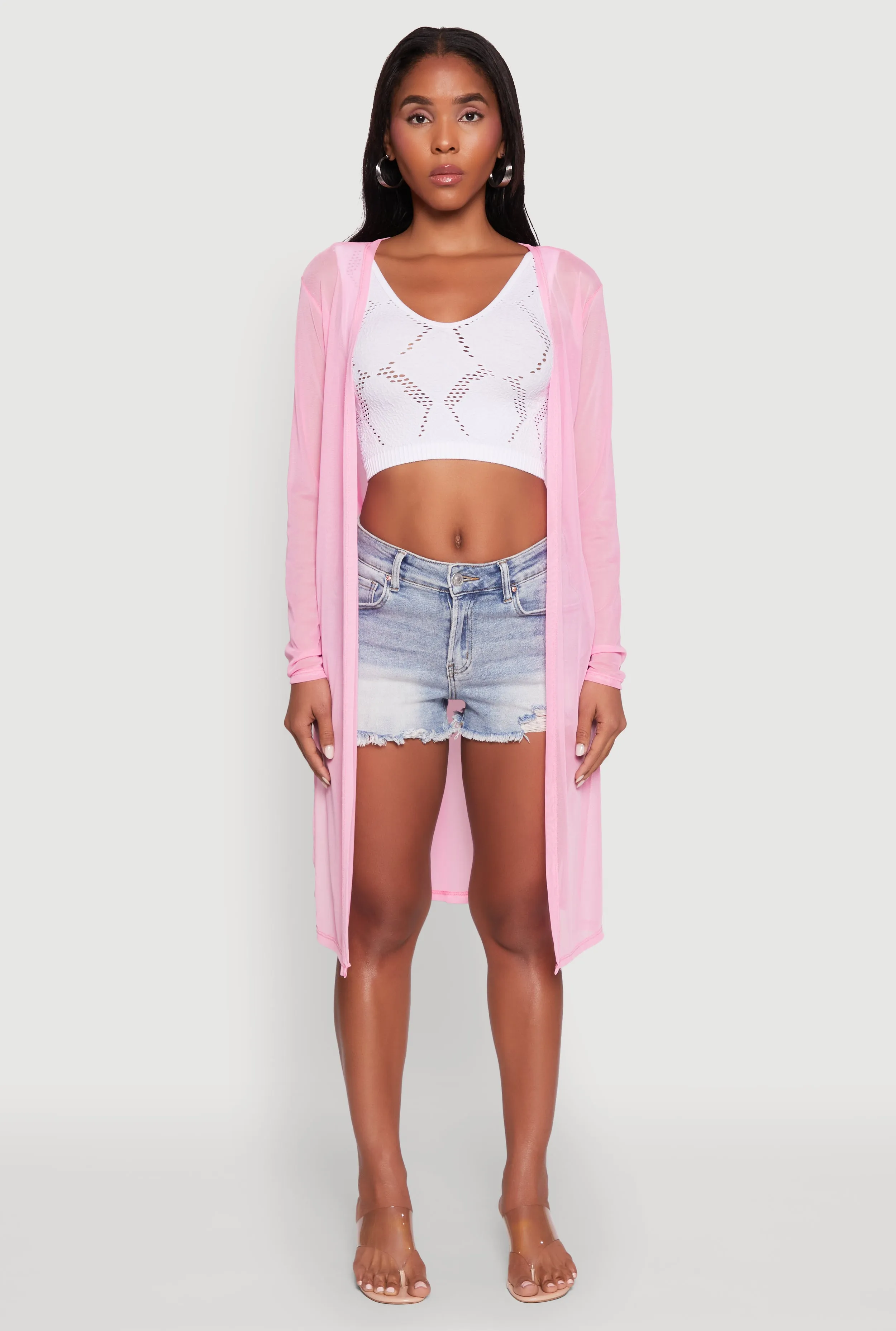 Mesh Side Slit Duster sold by Rainbow