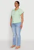 Plus Size Airy Button Front Shirt sold by Rainbow