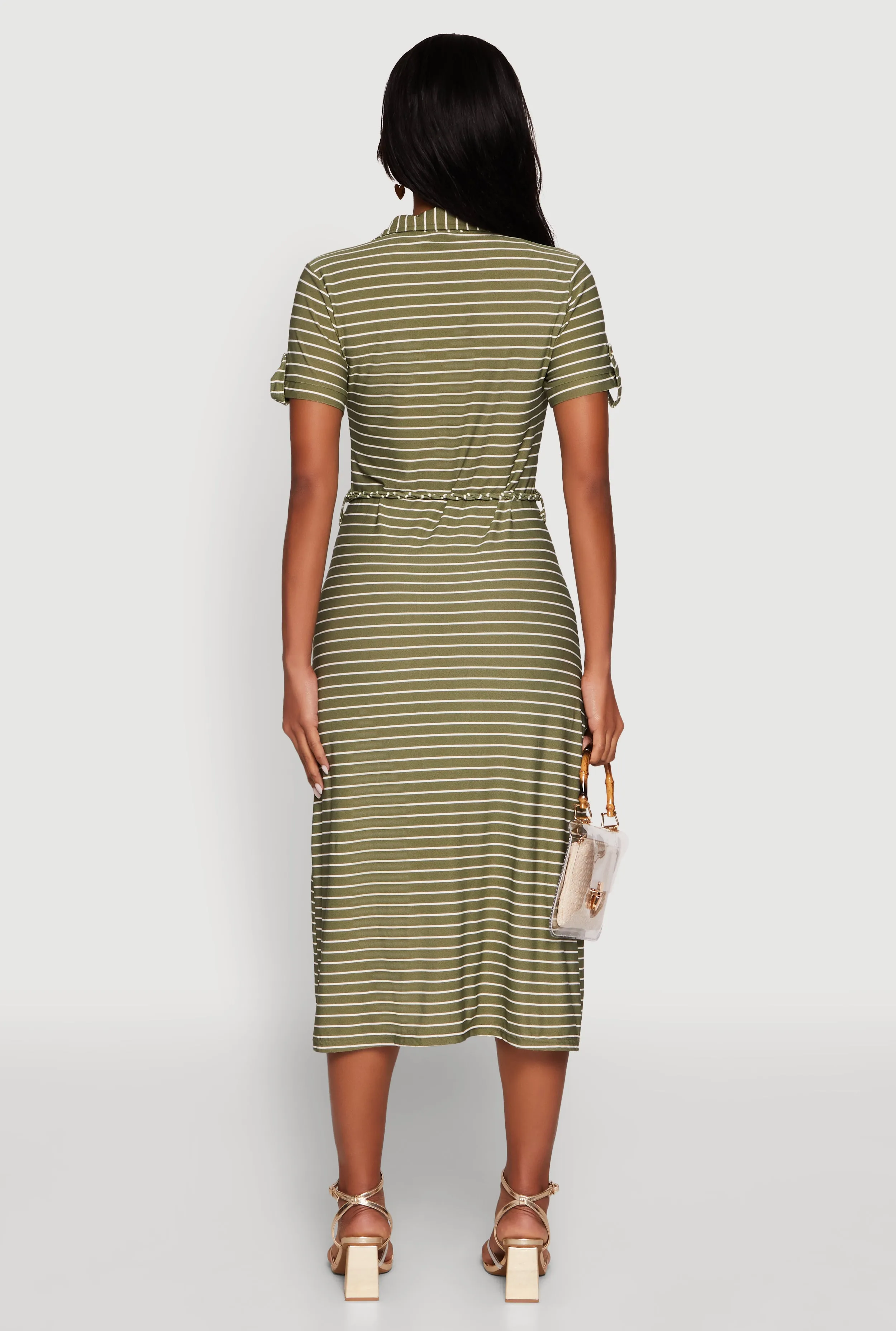 Crepe Knit Striped Shirt Dress sold by Rainbow product image thumbnail 5