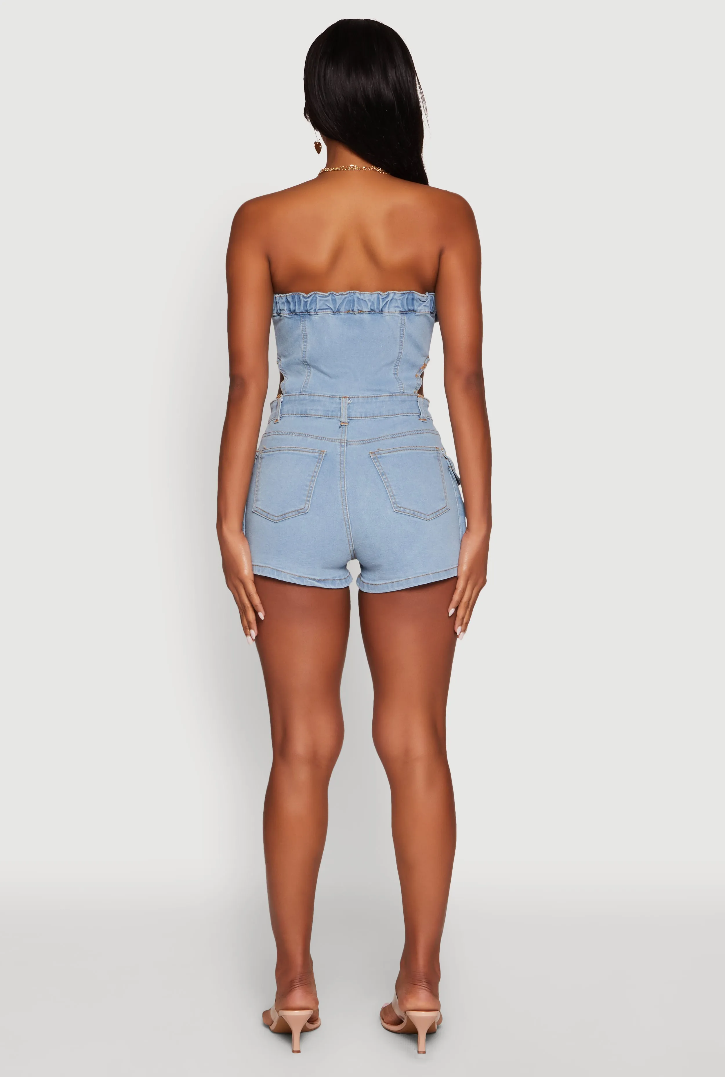 Daisy Denim Cargo Pocket Sleeveless Romper sold by Rainbow product image thumbnail 5