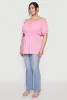 Plus Size Off the Shoulder Peplum Top sold by Rainbow