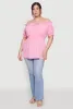 Plus Size Off the Shoulder Peplum Top sold by Rainbow