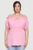 Plus Size Off the Shoulder Peplum Top sold by Rainbow