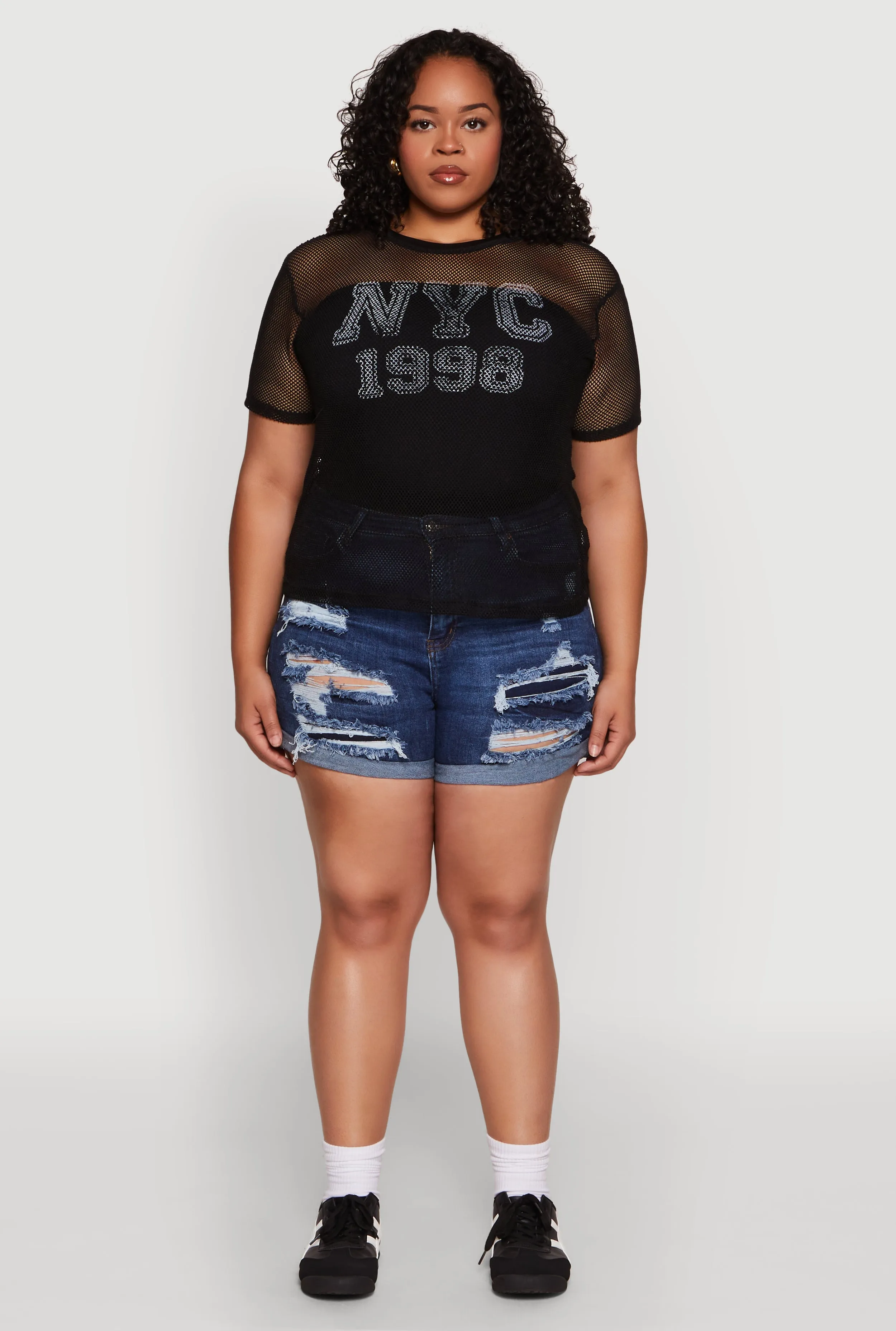 Plus Size NYC 1998 Fishnet Top sold by Rainbow