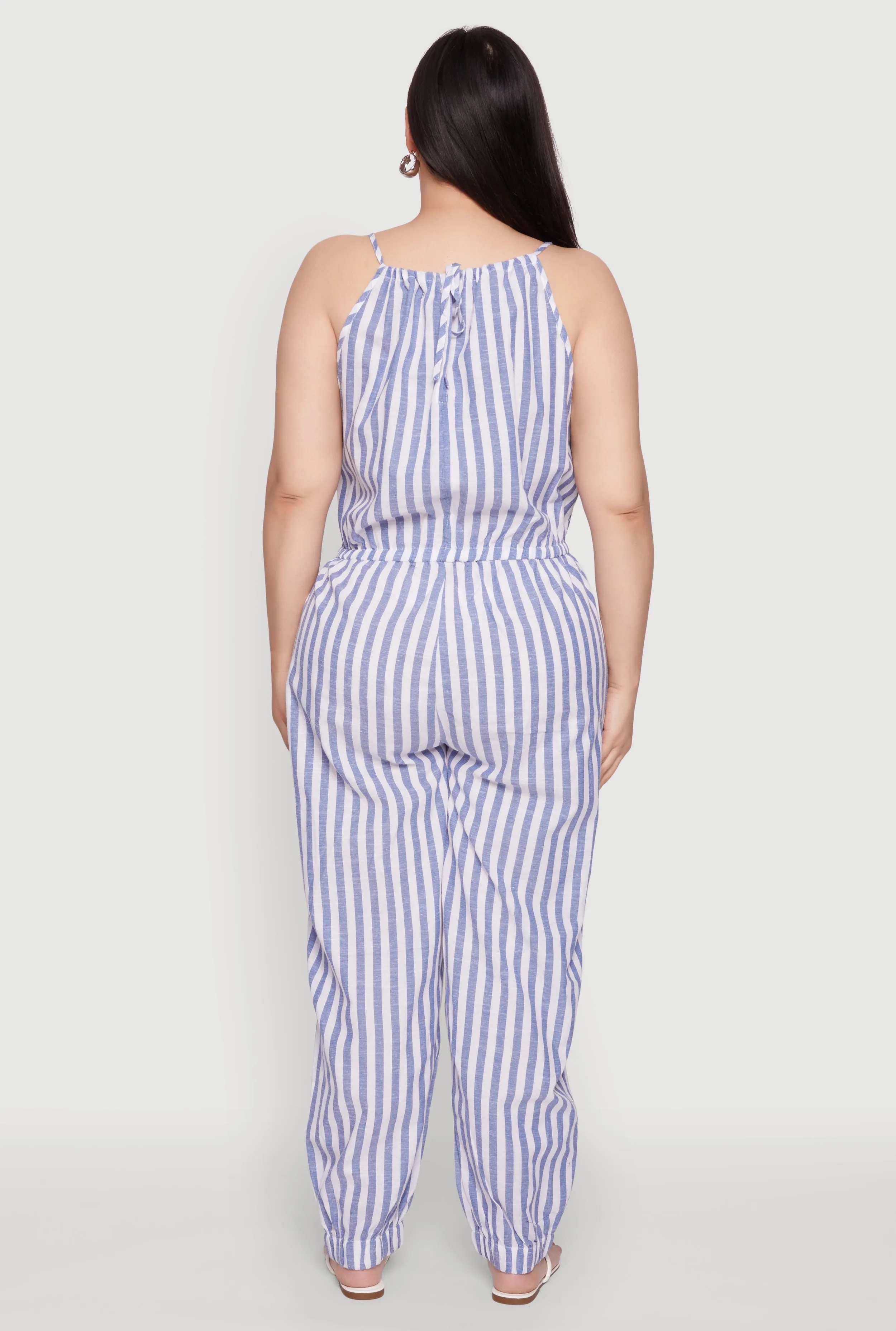 Plus Size Wooden Beaded Detail Striped Jumpsuit sold by Rainbow product image thumbnail 5