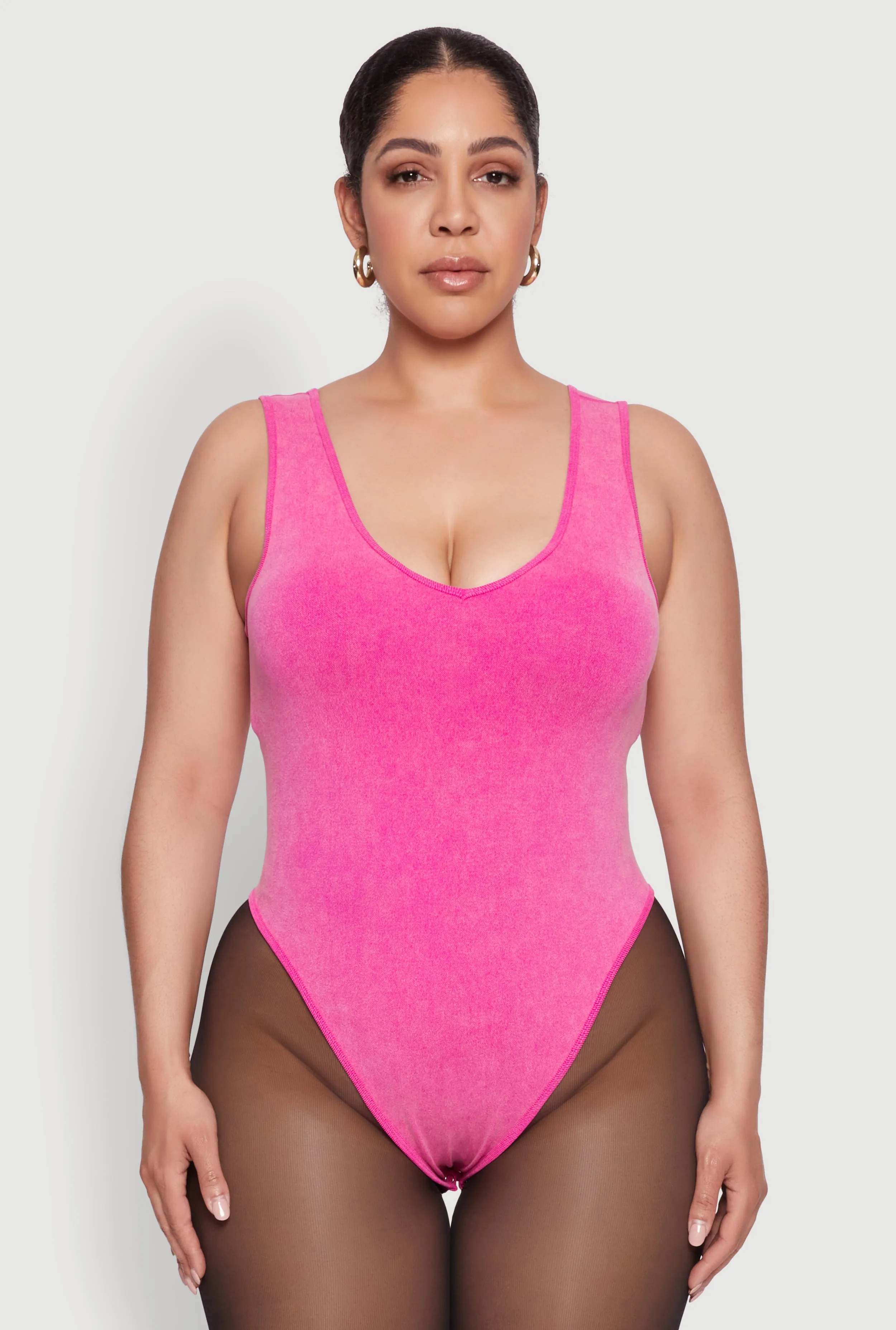 Plus Size Mineral Wash Tank Bodysuit sold by Rainbow product image thumbnail 2