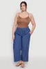 Plus Size Chambray Tie Waist Belted Pants sold by Rainbow