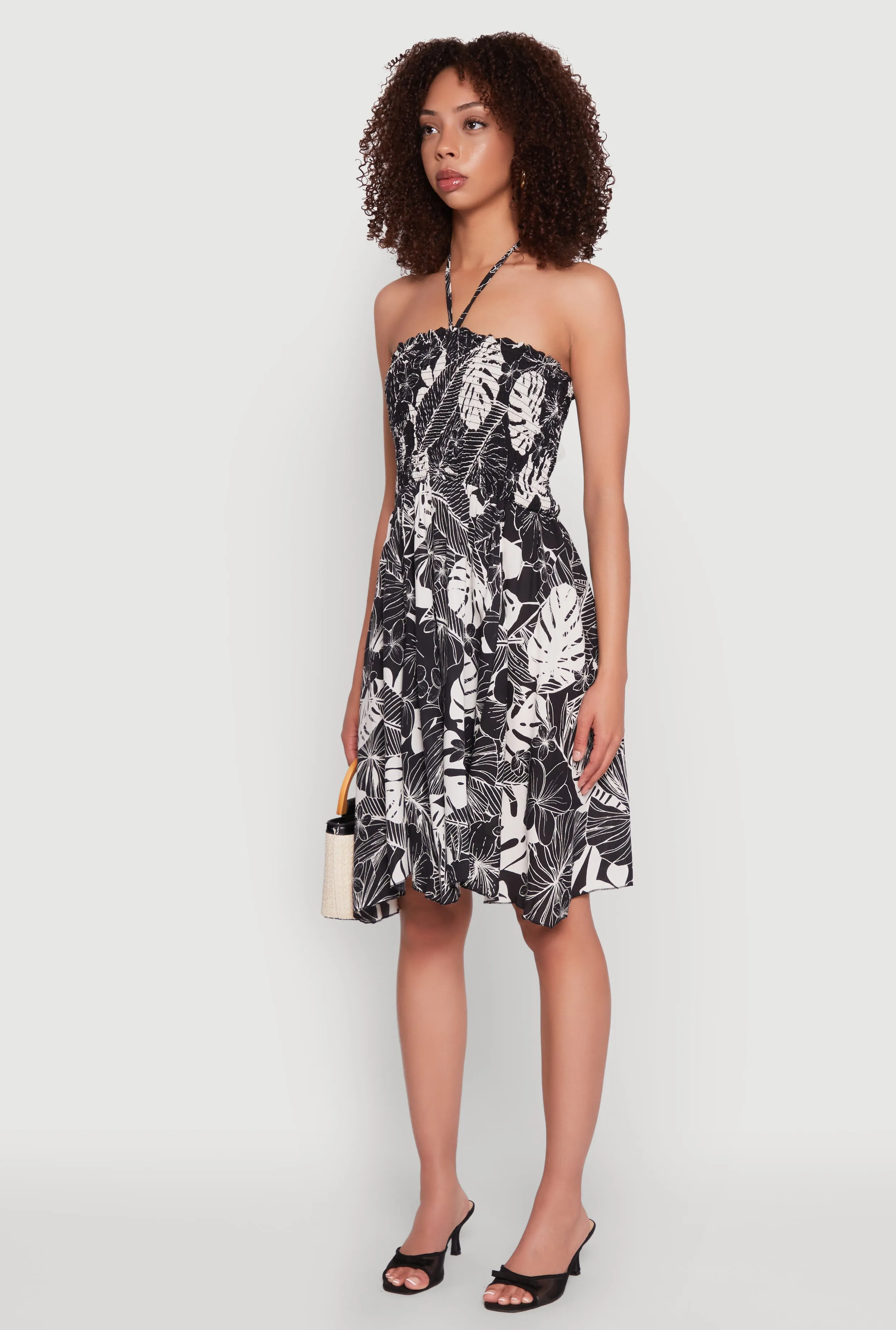 Tropical Print Smocked Halter Neck Dress sold by Rainbow product image thumbnail 3