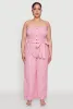Plus Size Smocked Pinstripe Jumpsuit sold by Rainbow