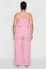 Plus Size Smocked Pinstripe Jumpsuit sold by Rainbow