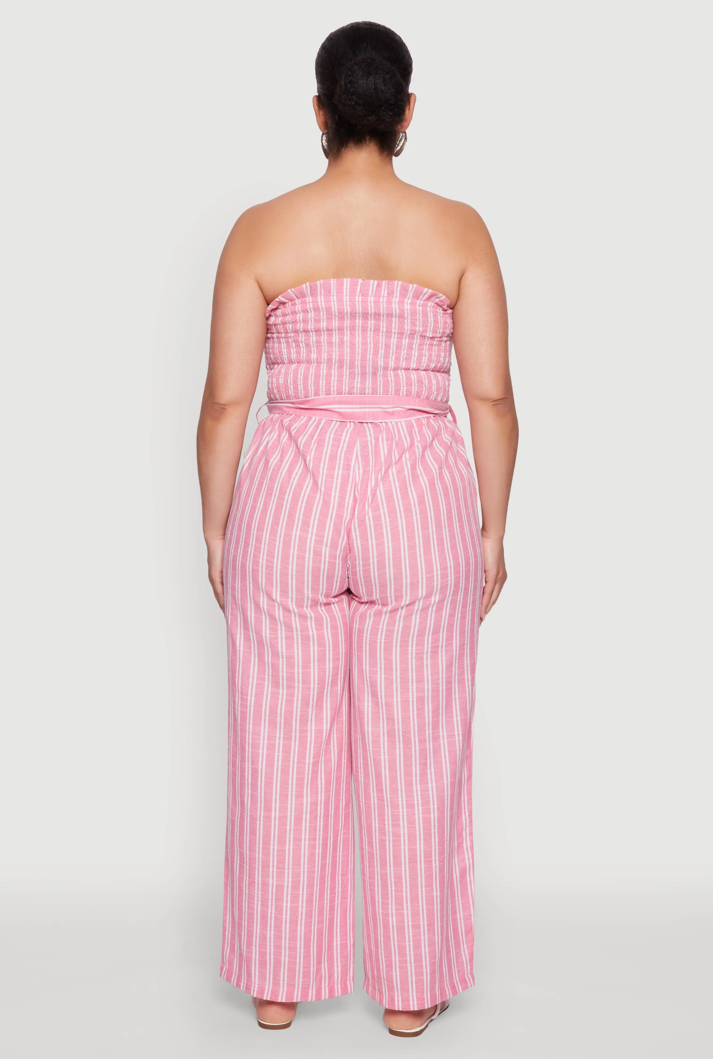 Plus Size Smocked Pinstripe Jumpsuit sold by Rainbow product image thumbnail 5