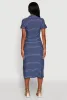 Crepe Knit Striped Shirt Dress sold by Rainbow