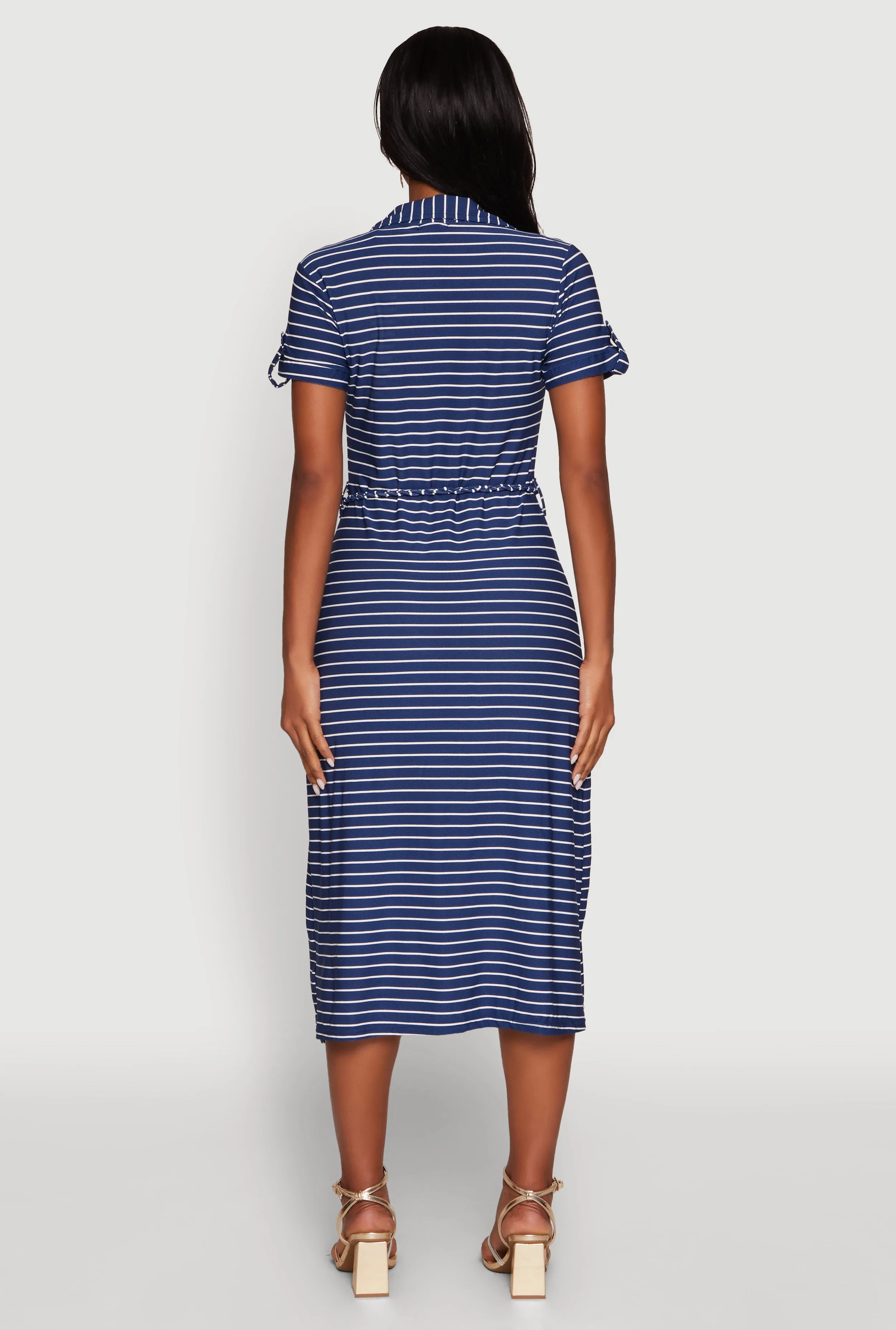 Crepe Knit Striped Shirt Dress sold by Rainbow product image thumbnail 5