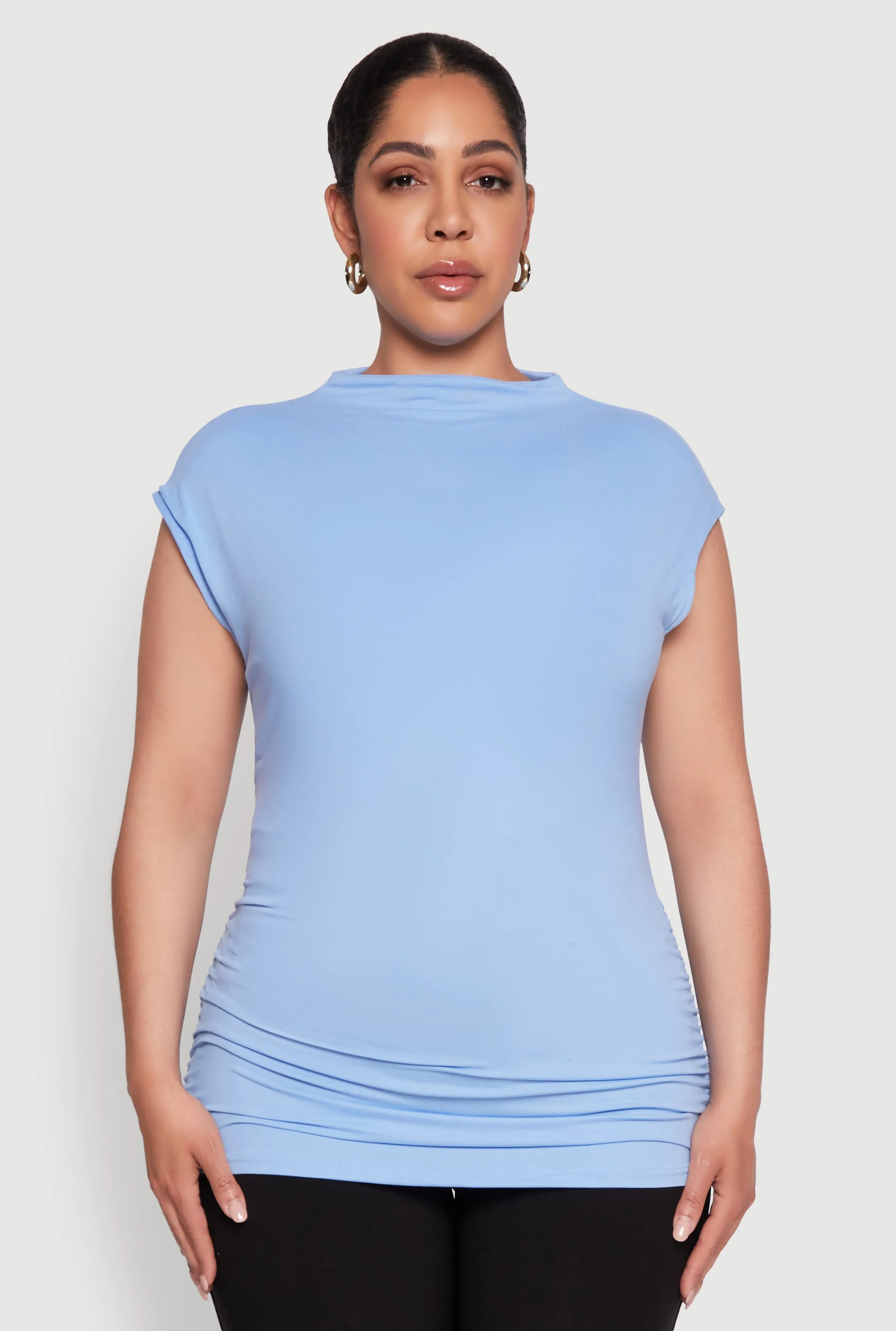 Plus Size Ruched Cap Sleeve Top sold by Rainbow product image thumbnail 2