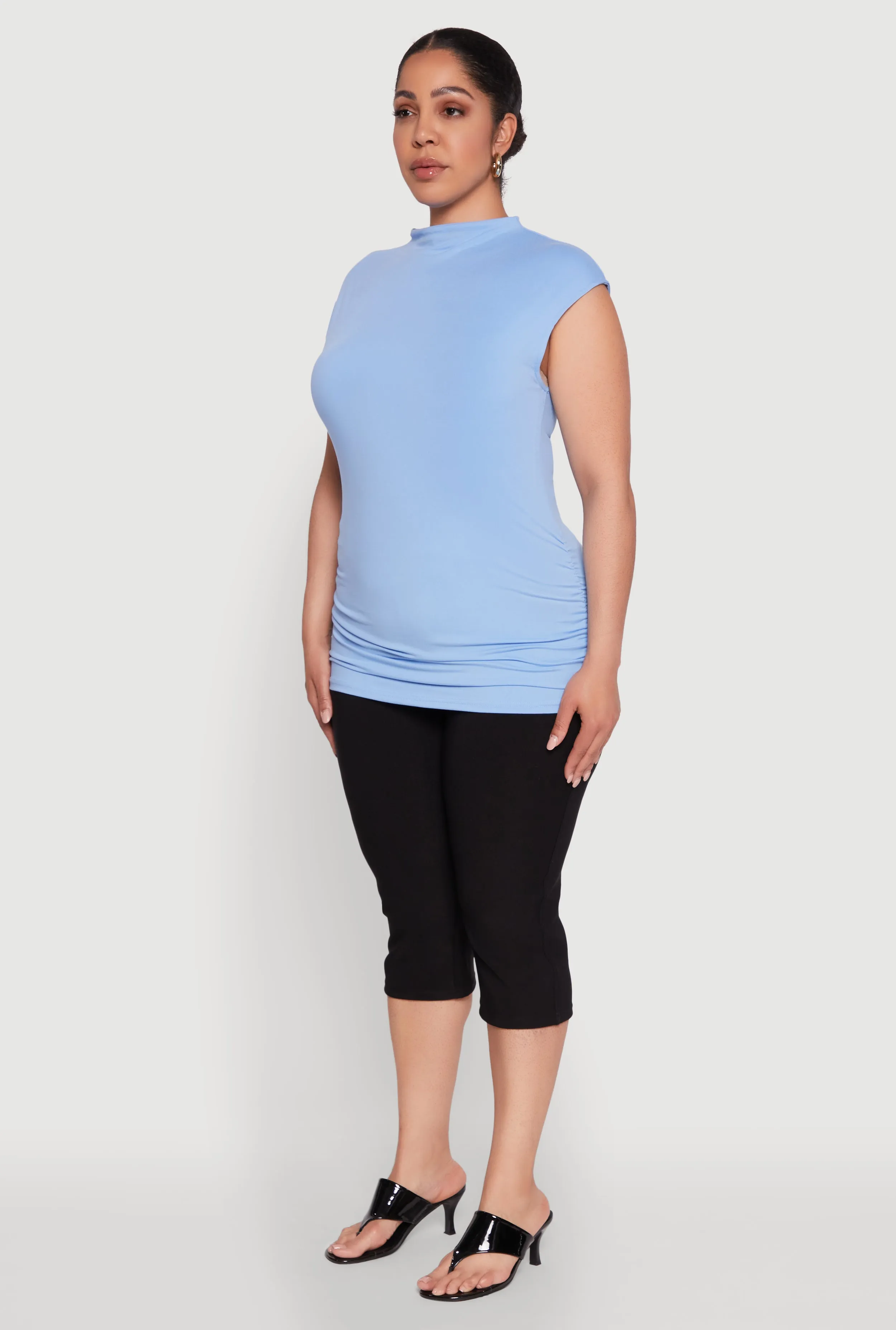 Plus Size Ruched Cap Sleeve Top sold by Rainbow product image thumbnail 5