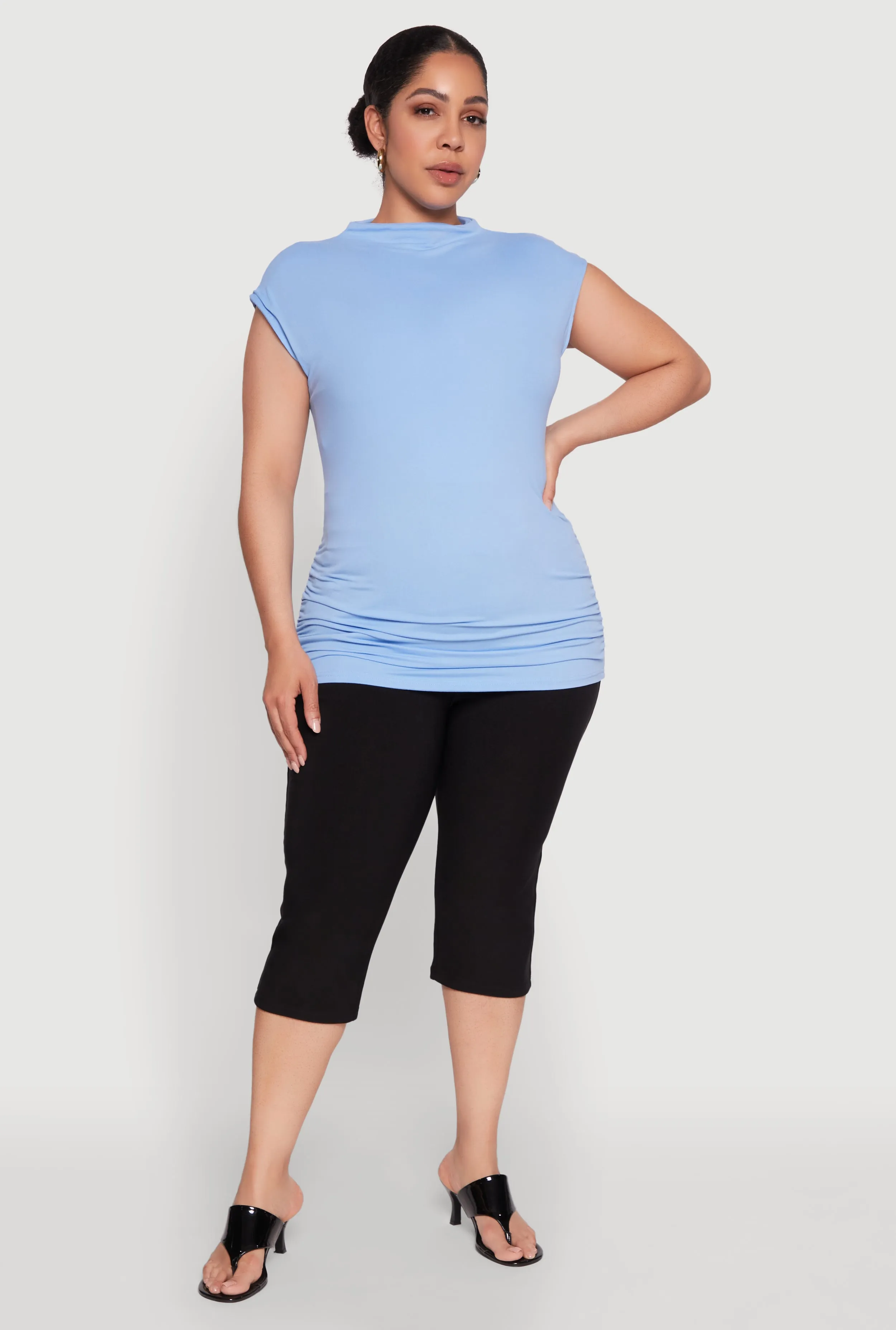 Plus Size Ruched Cap Sleeve Top sold by Rainbow product image thumbnail 3