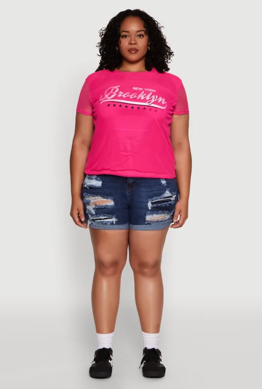 Plus Size New York Brooklyn Graphic Top sold by Rainbow