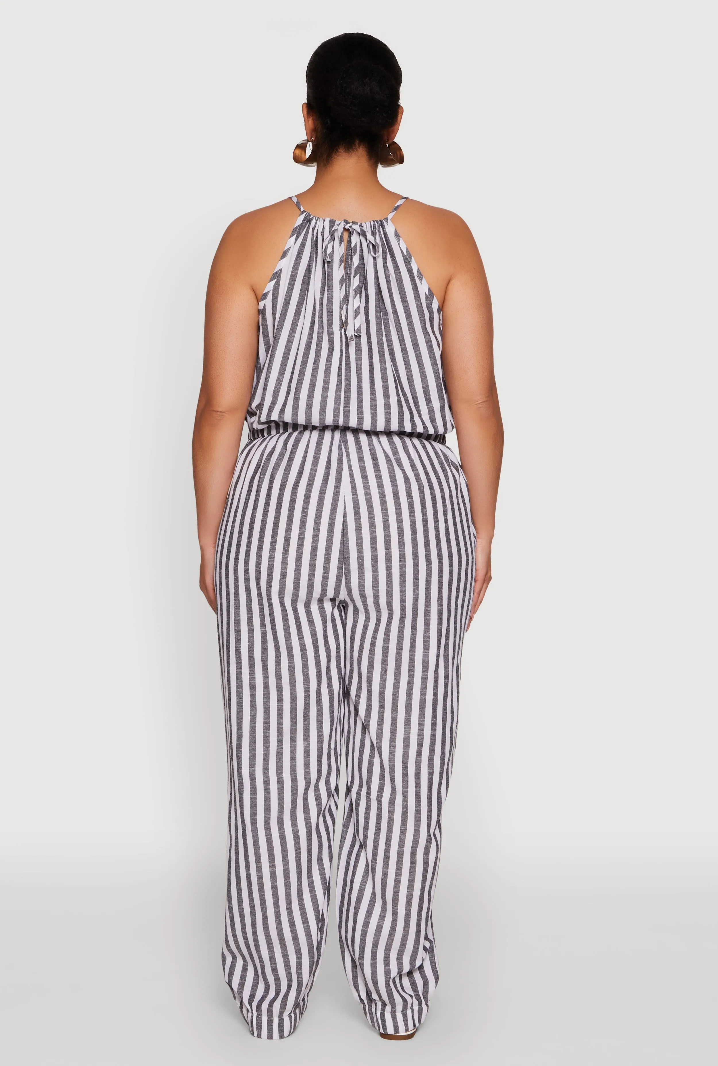 Plus Size Wooden Beaded Detail Striped Jumpsuit sold by Rainbow product image thumbnail 5