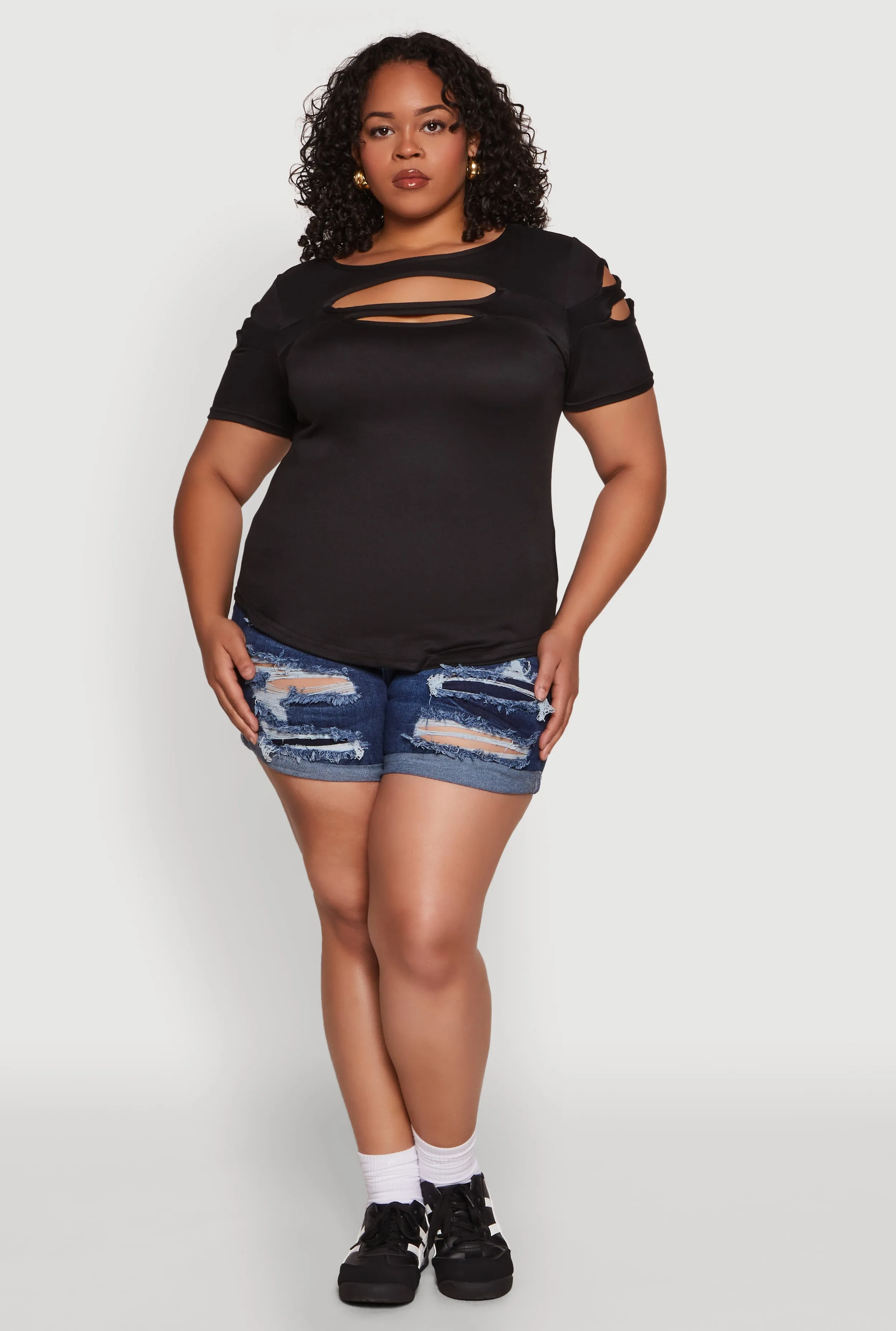 Plus Size Cut Out Tee sold by Rainbow product image thumbnail 3