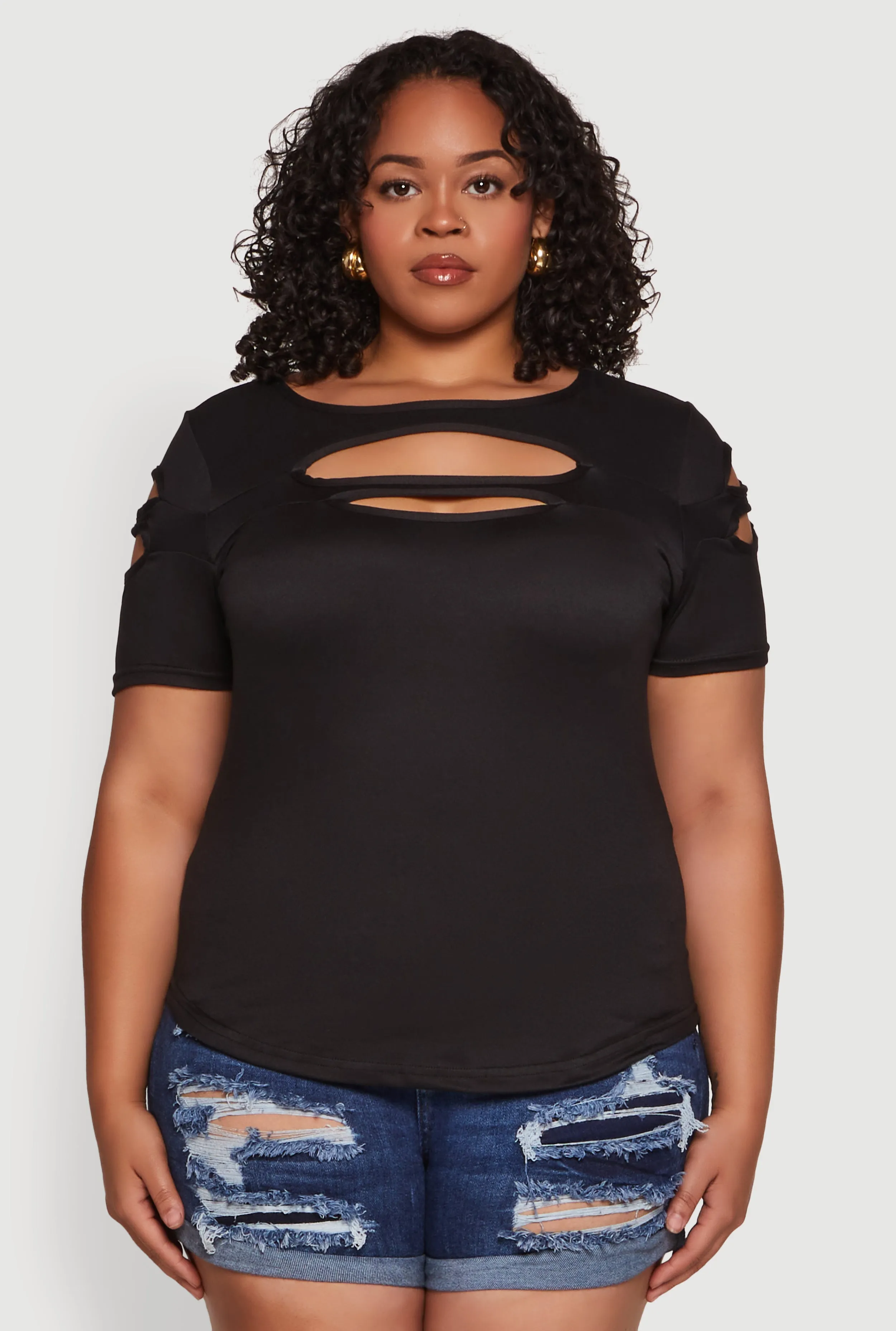 Plus Size Cut Out Tee sold by Rainbow product image thumbnail 2