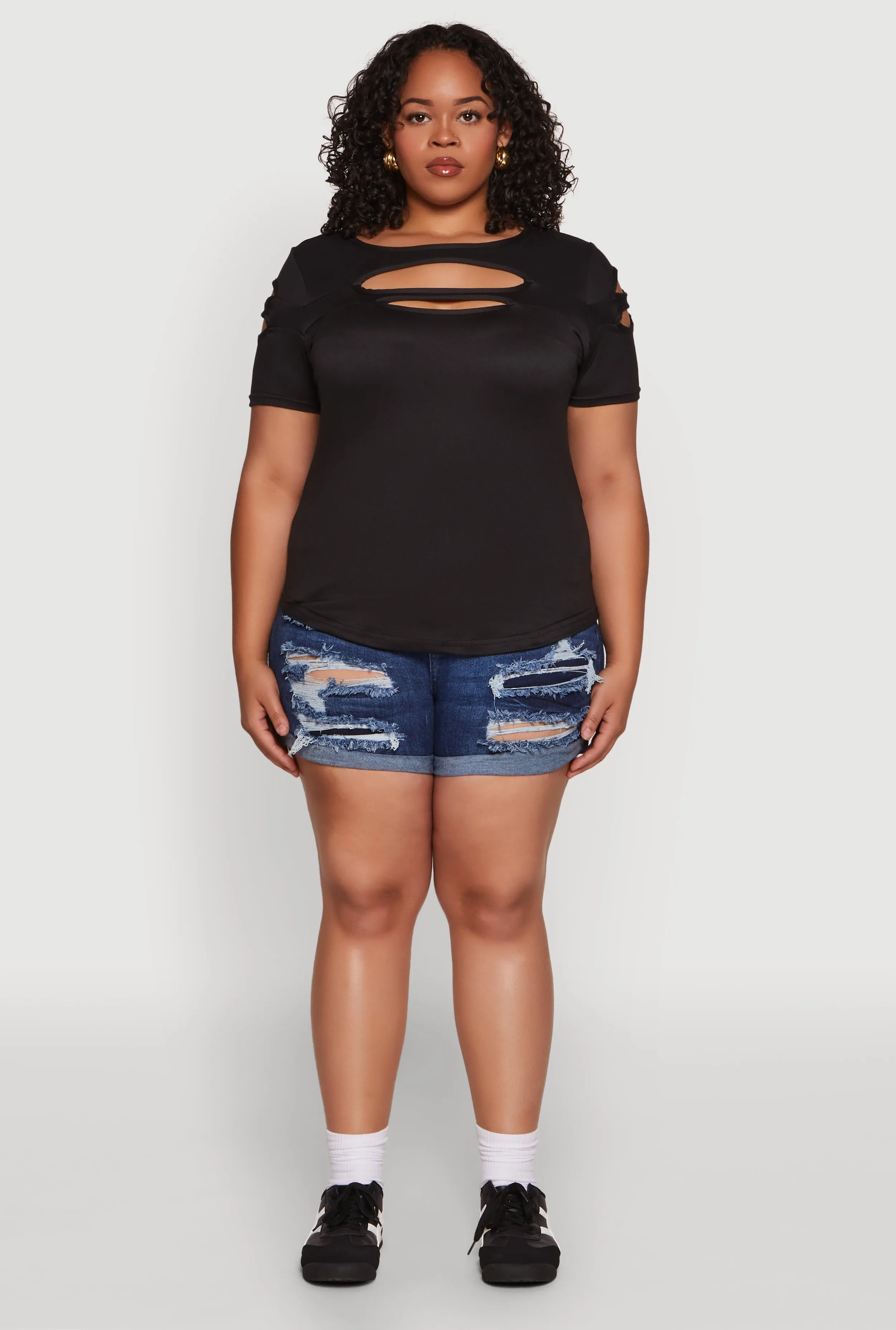 Plus Size Cut Out Tee sold by Rainbow