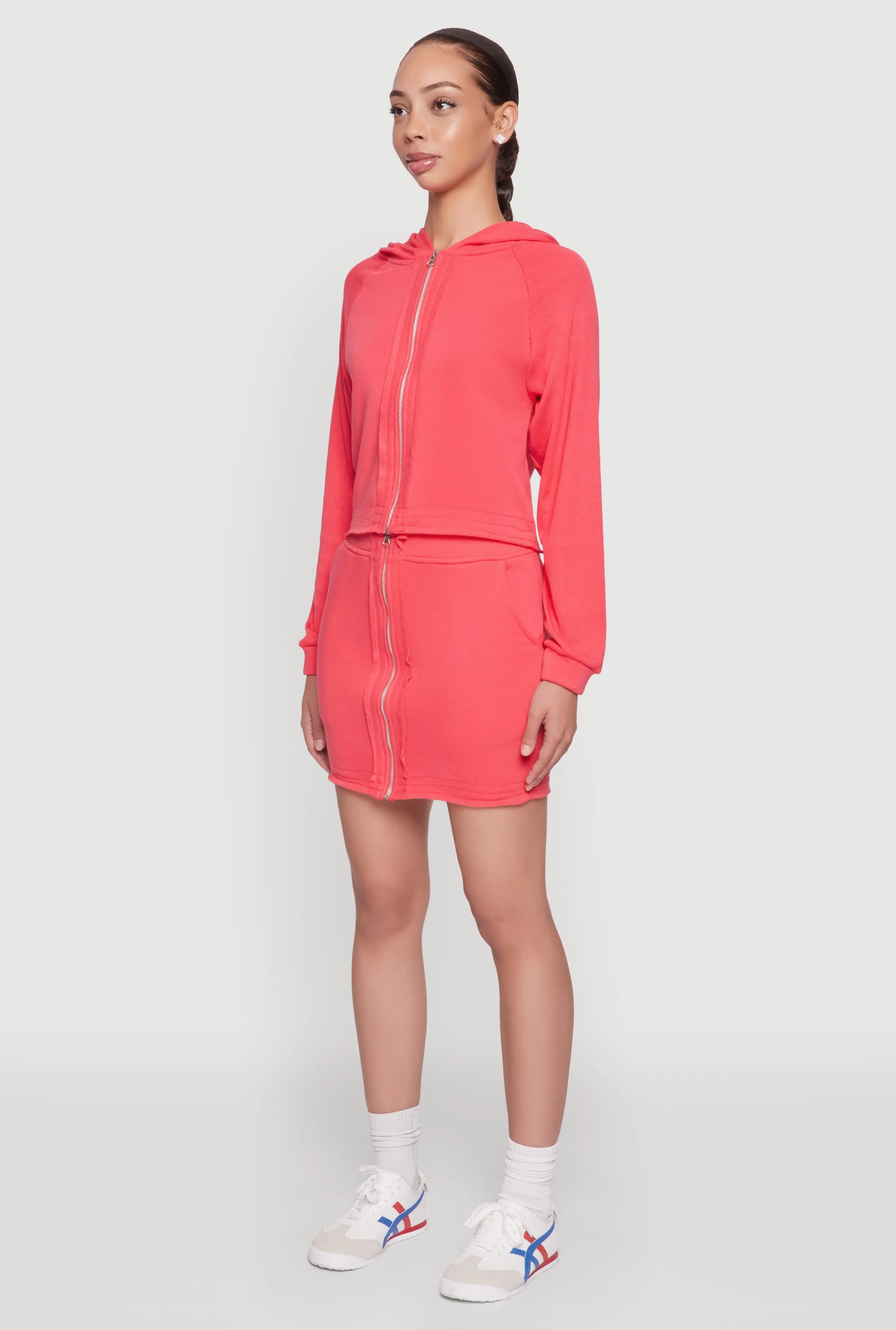 Fleece Lined Rib Knit Zip Front Sweatshirt sold by Rainbow product image thumbnail 5