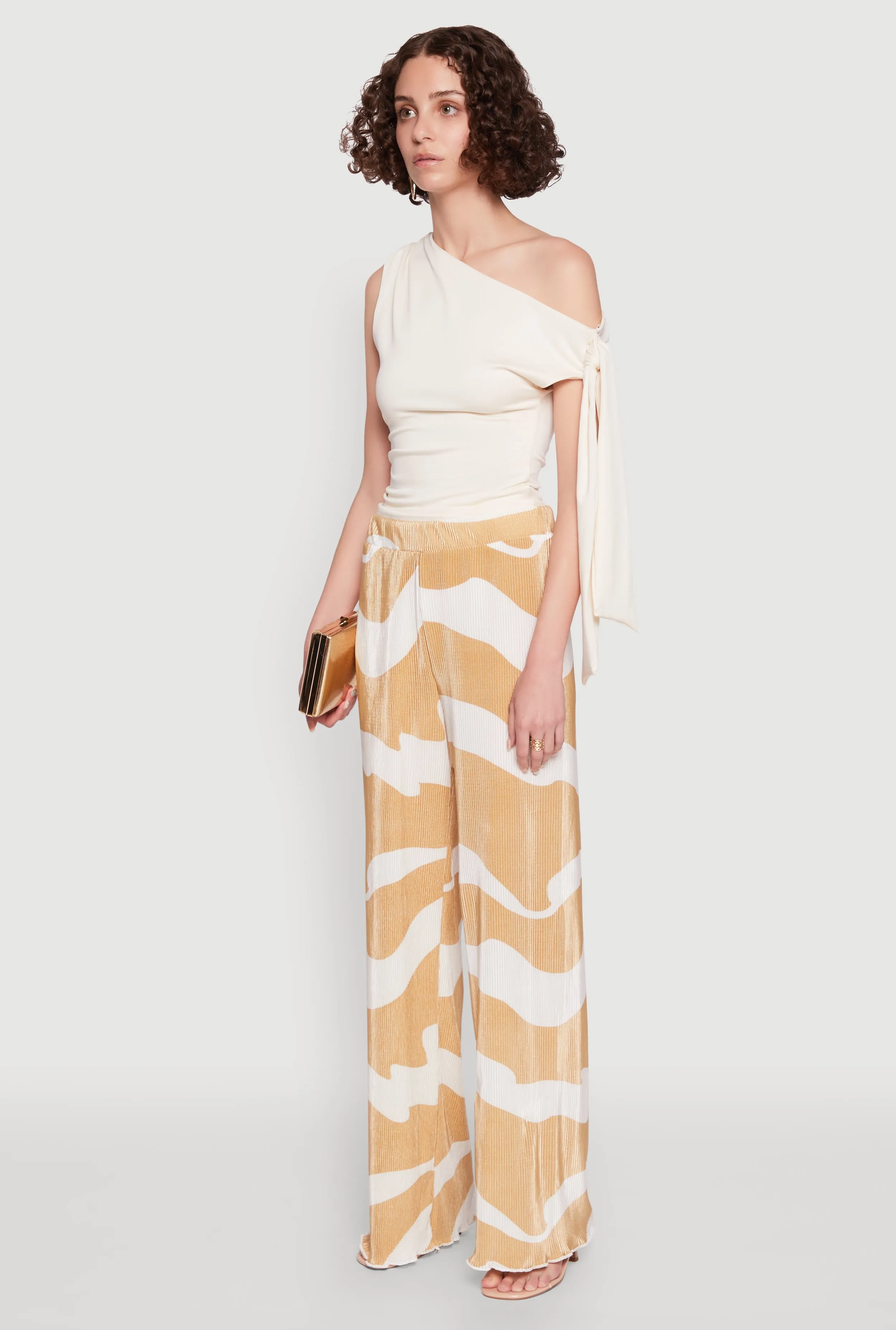 Iris Plisse Abstract Print Lettuce Edge Pants sold by Rainbow product image thumbnail 3