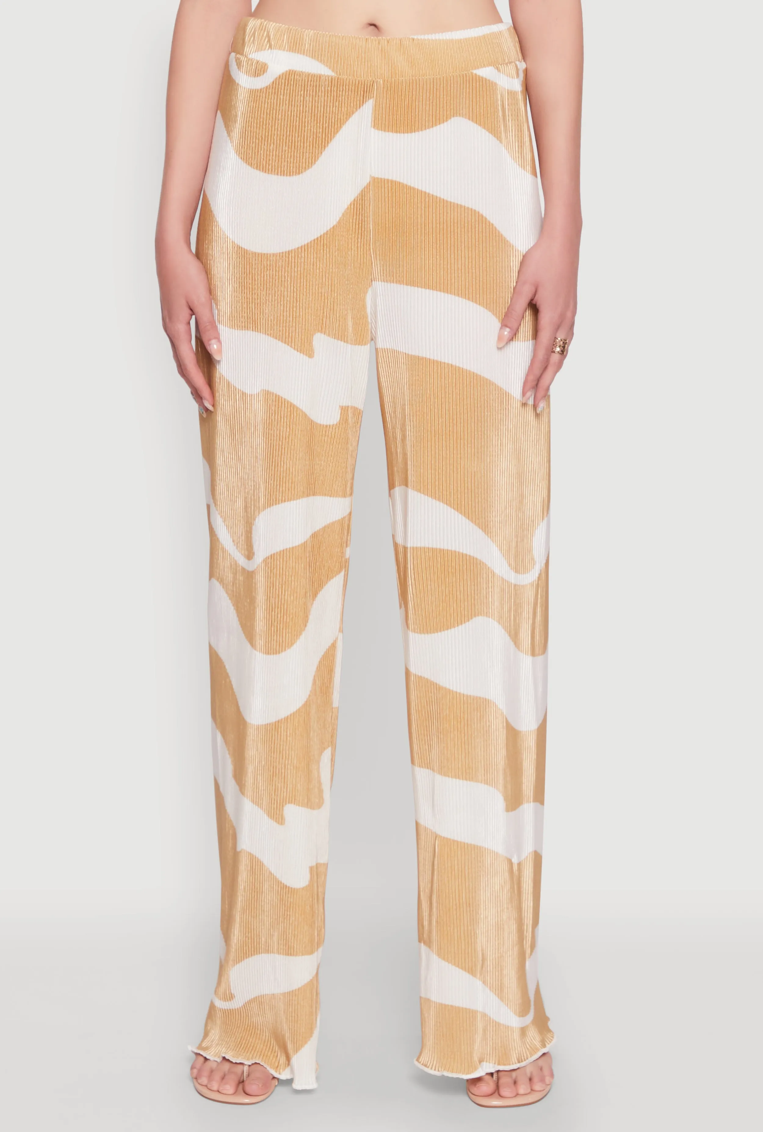 Iris Plisse Abstract Print Lettuce Edge Pants sold by Rainbow product image thumbnail 5