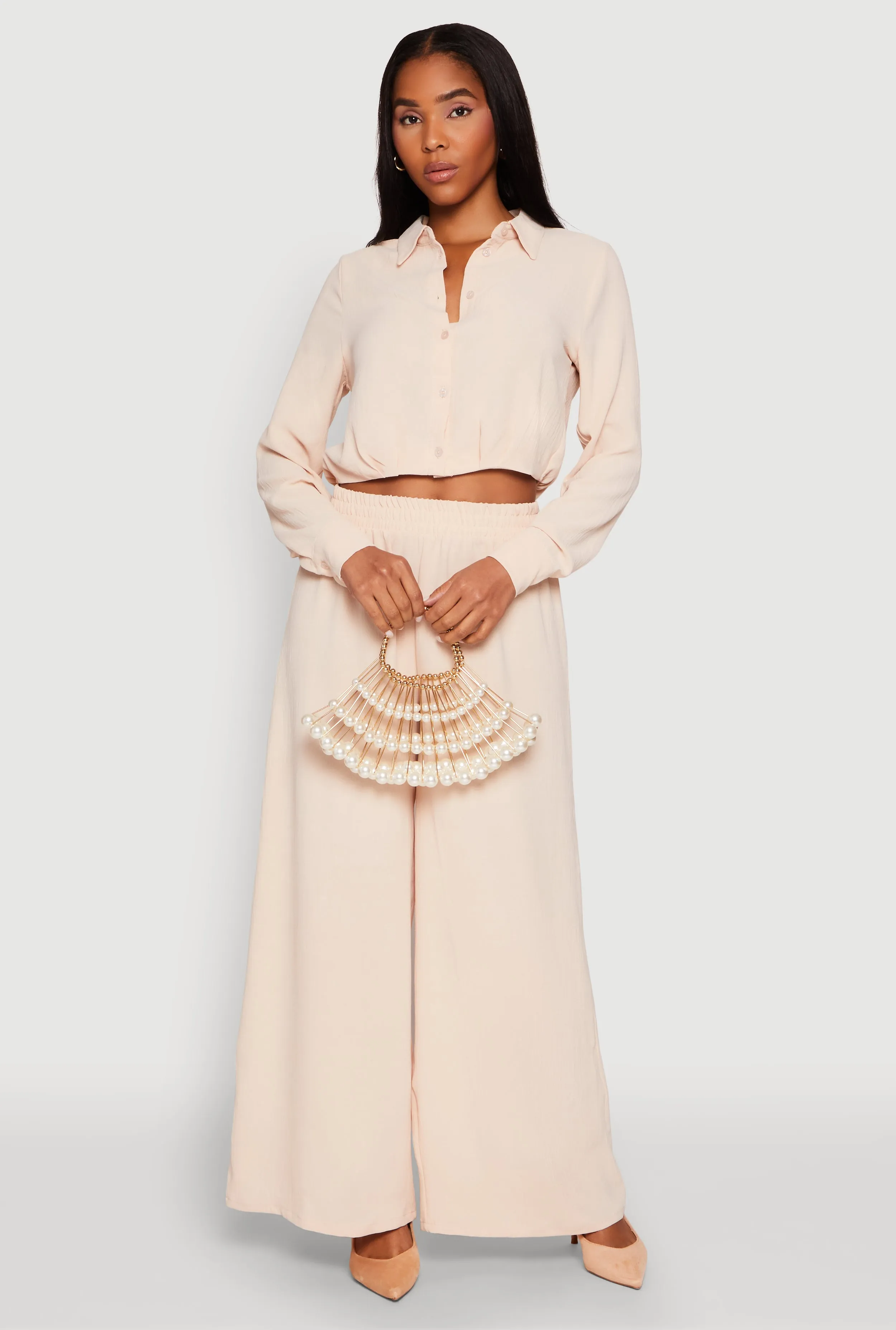 Haute Monde Pleated Cropped Shirt sold by Rainbow product image thumbnail 3