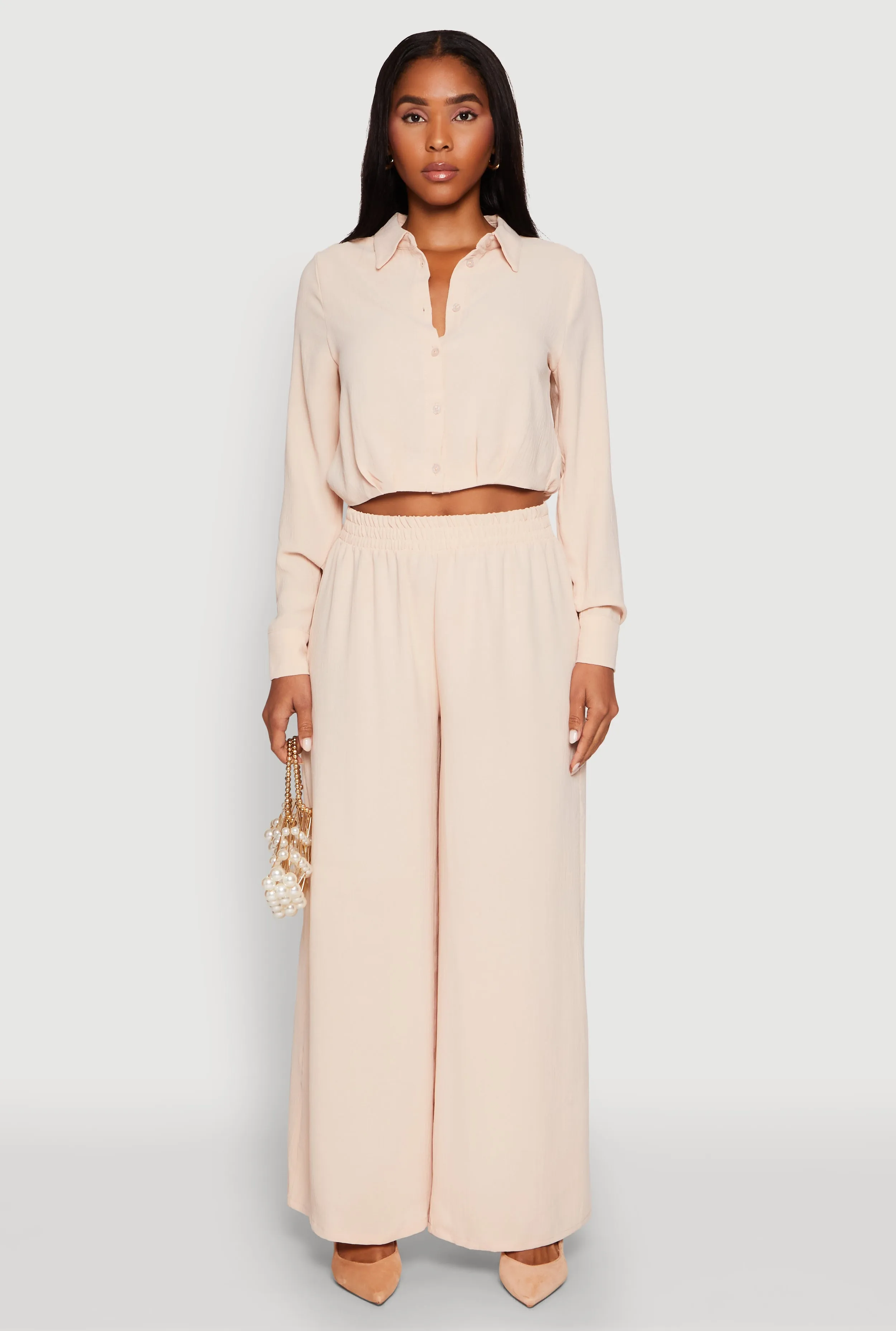 Haute Monde Pleated Cropped Shirt sold by Rainbow product image thumbnail 2