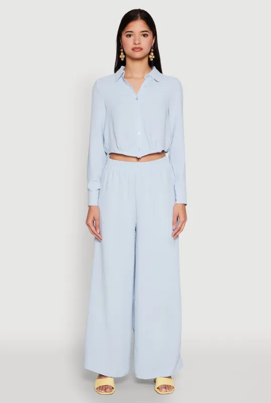 Haute Monde Elastic Waist Wide Leg Pants sold by Rainbow