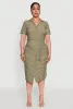 Plus Size Striped Tie Waist Button Front Shirt Dress sold by Rainbow