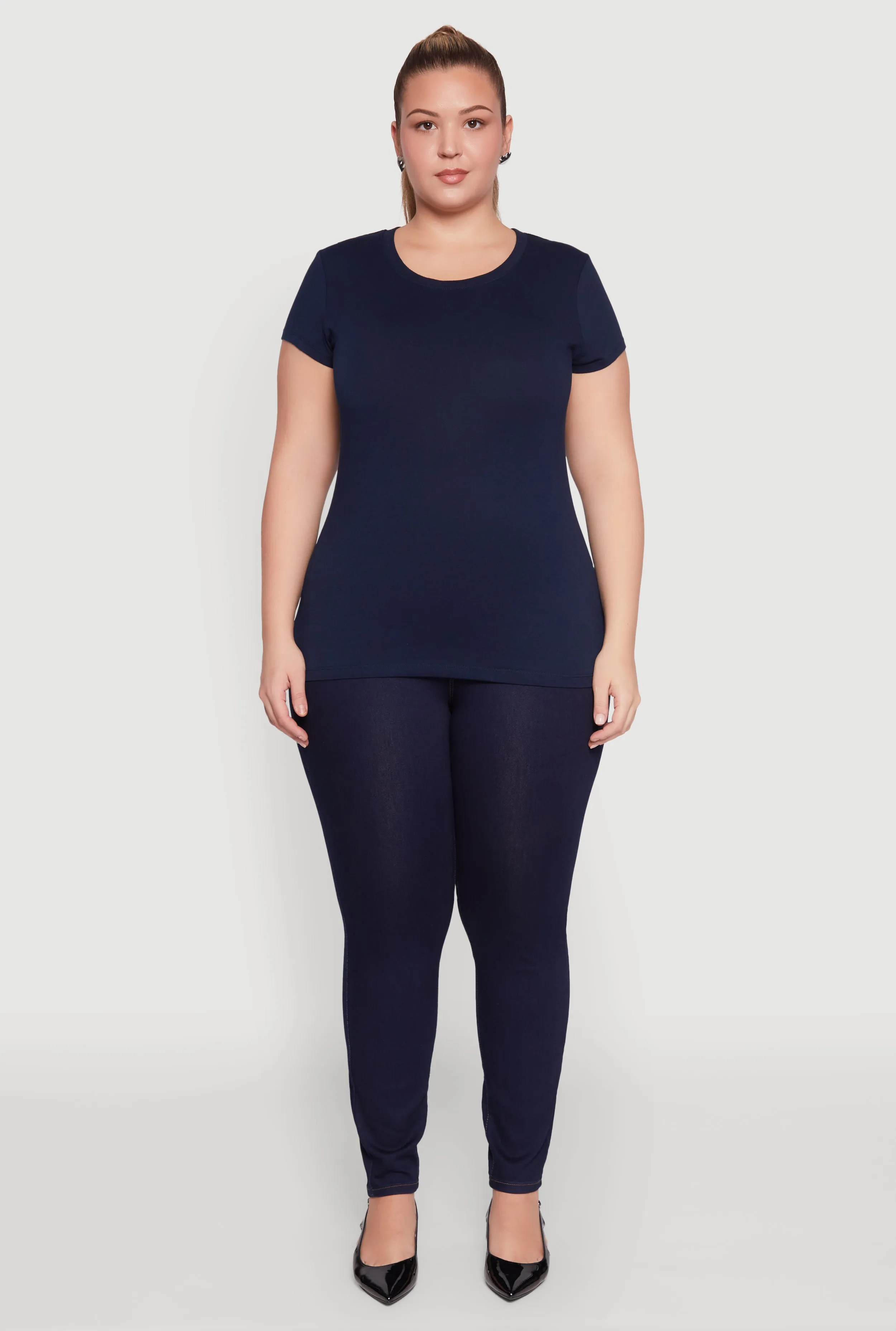Plus Size Basic Crew Neck Tee sold by Rainbow product image thumbnail 3