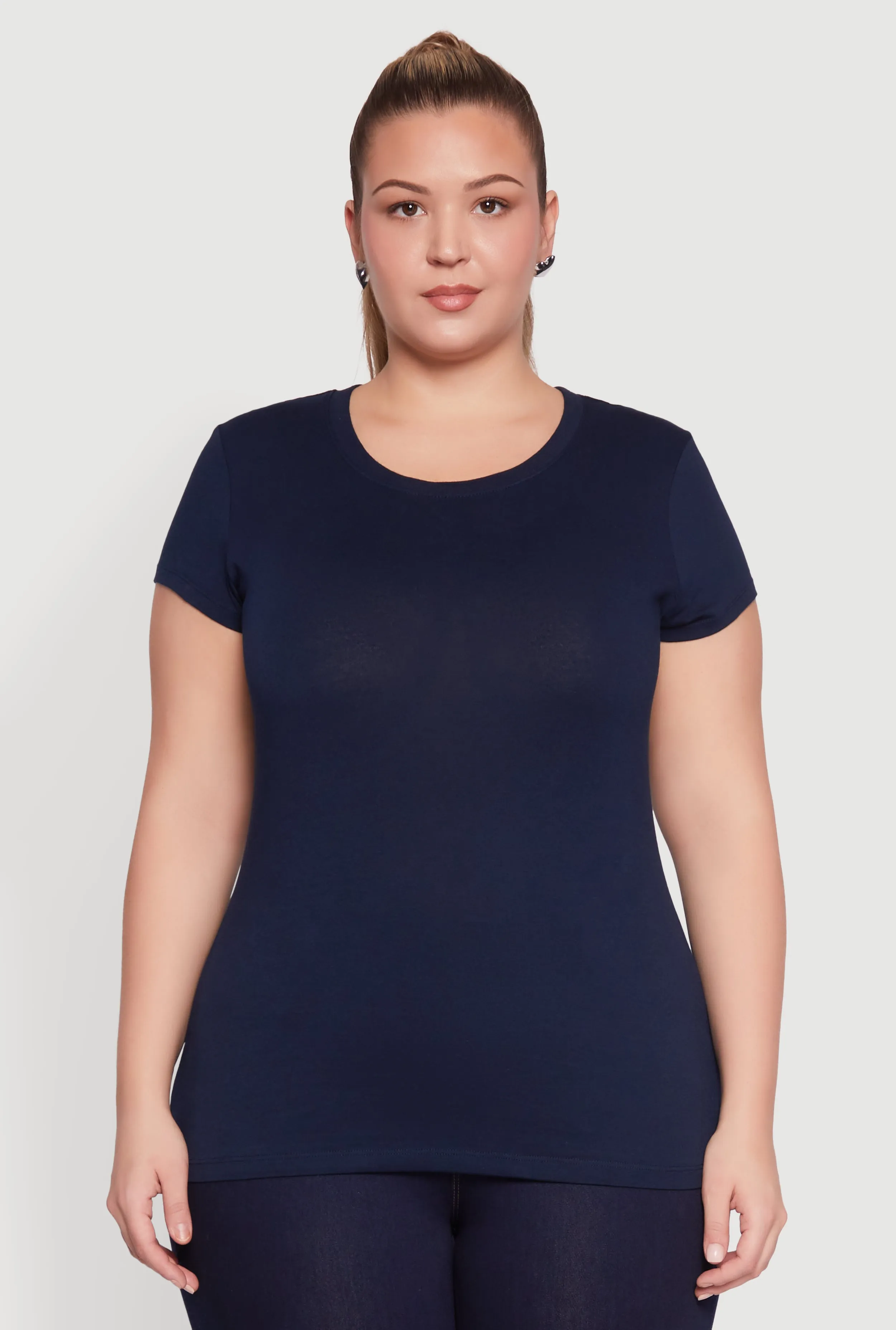 Plus Size Basic Crew Neck Tee sold by Rainbow product image thumbnail 2