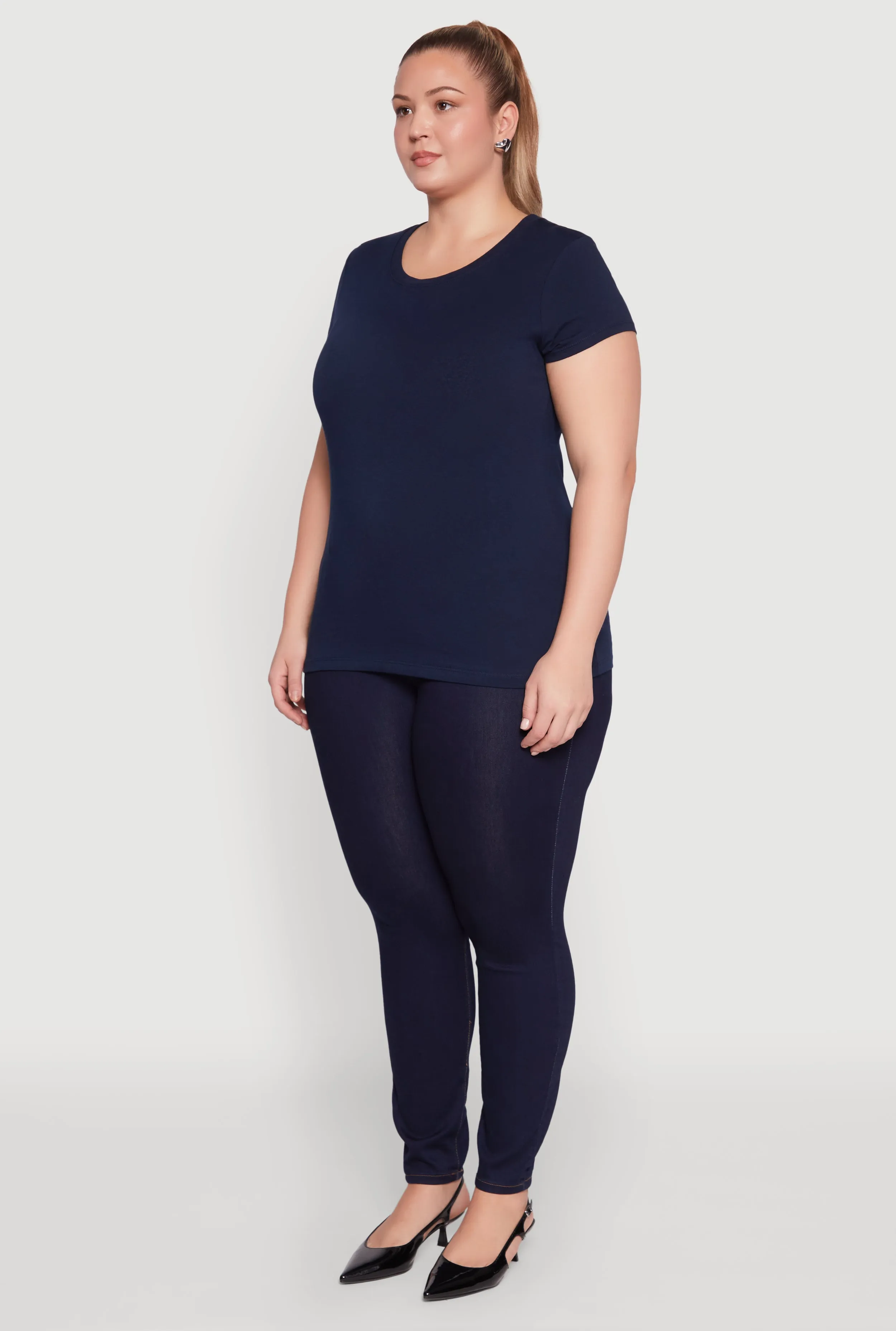 Plus Size Basic Crew Neck Tee sold by Rainbow product image thumbnail 5