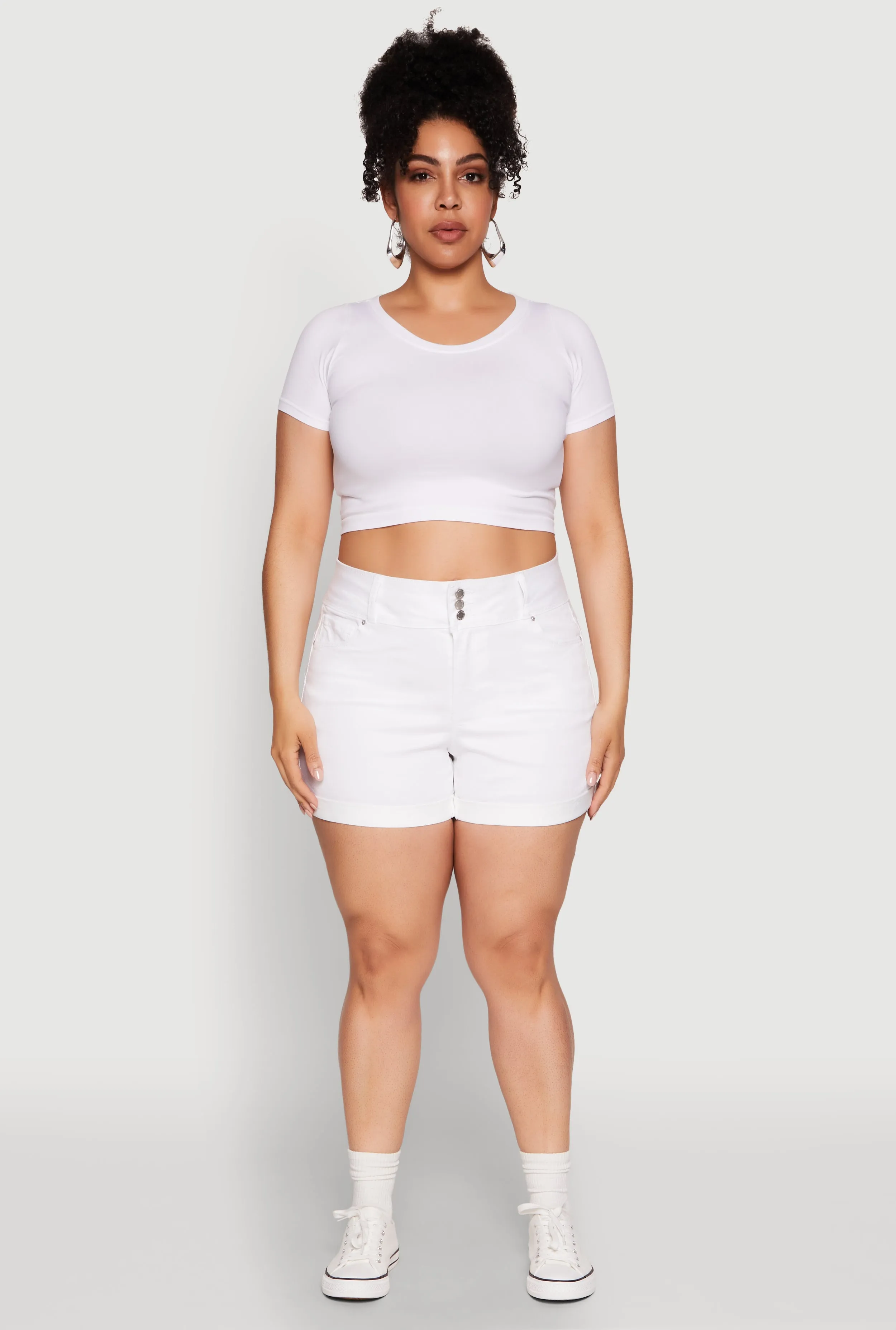Plus Size WAX Cuffed High Waisted Shorts sold by Rainbow product image thumbnail 2