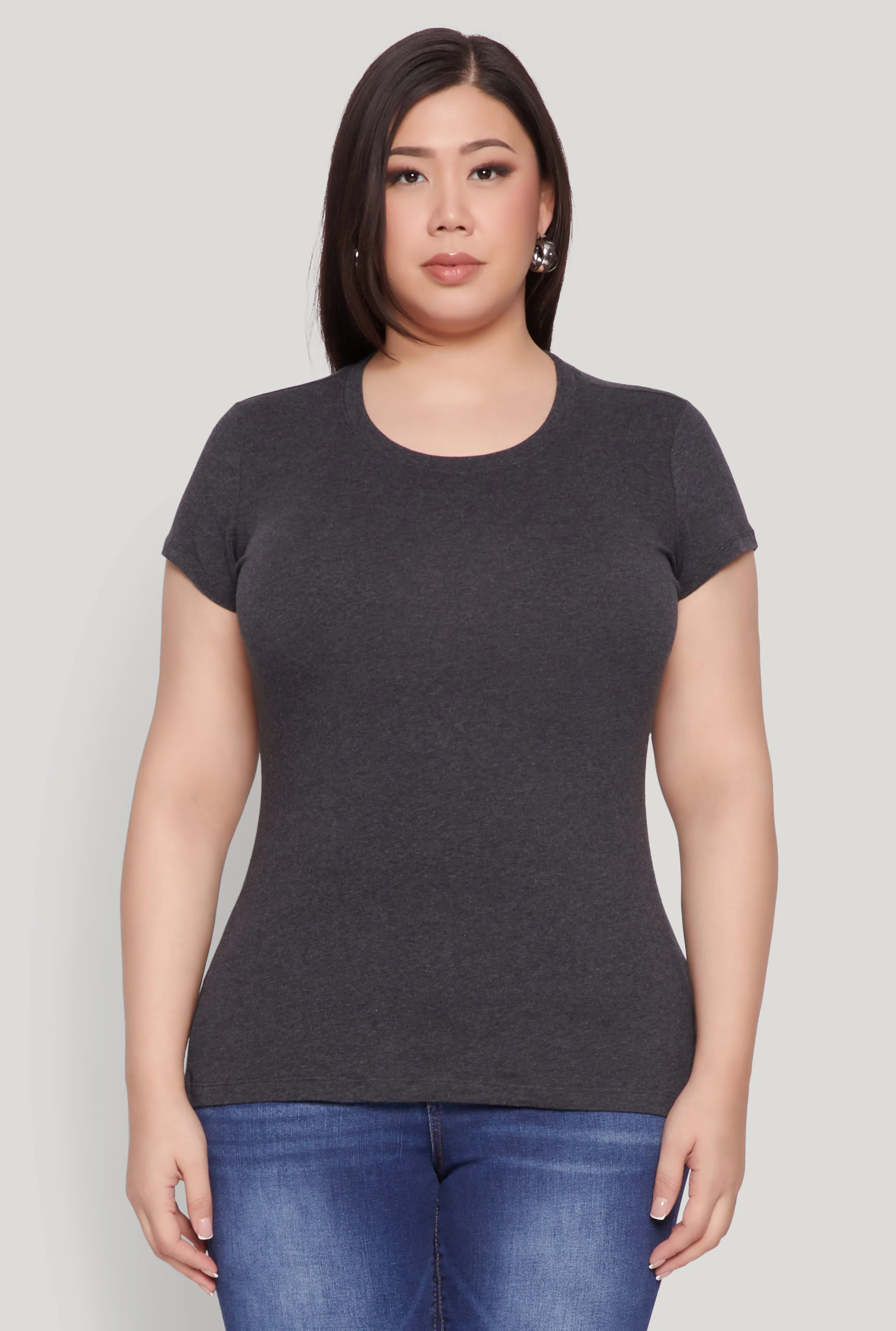 Plus Size Basic Crew Neck Tee sold by Rainbow product image thumbnail 2