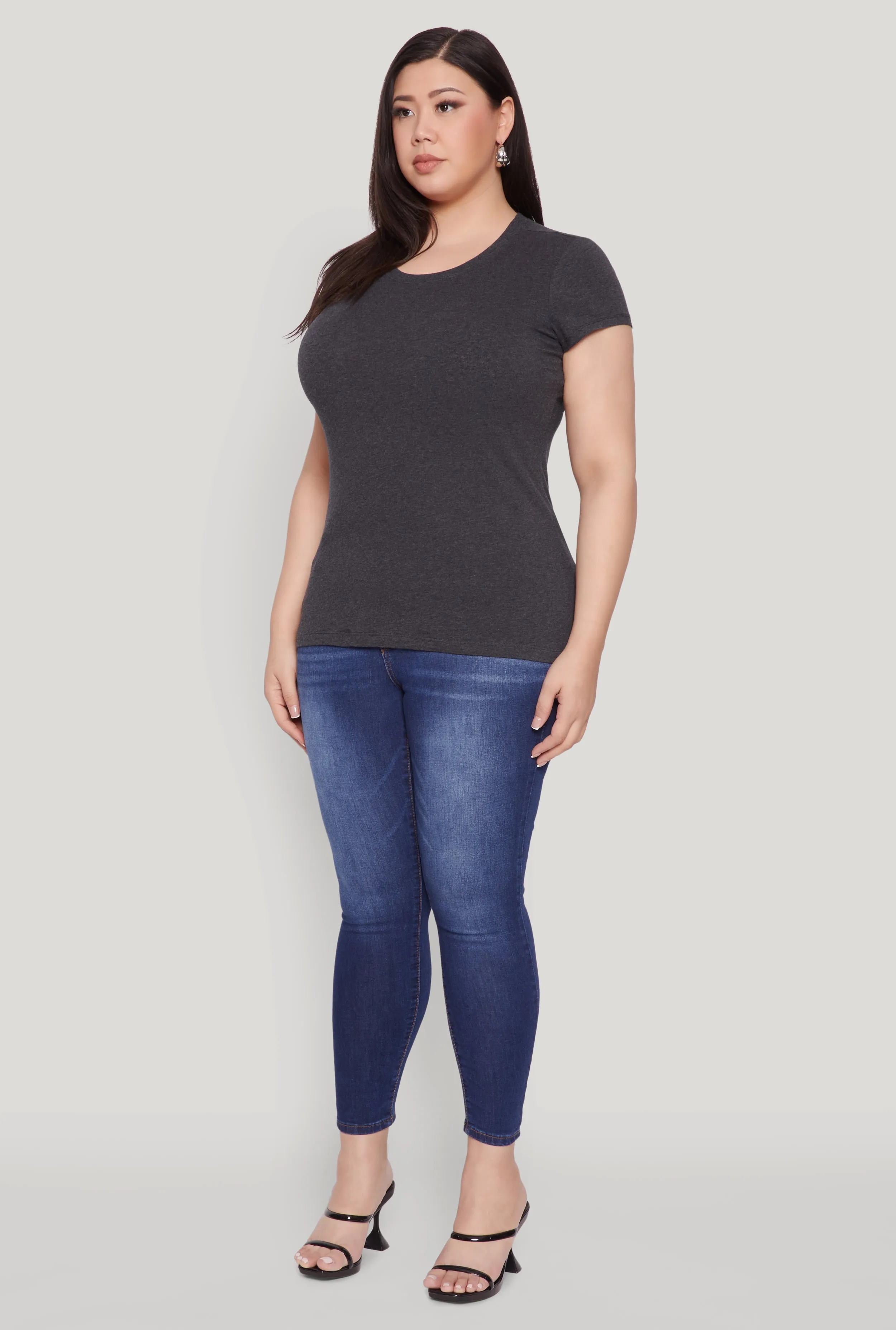 Plus Size Basic Crew Neck Tee sold by Rainbow product image thumbnail 5