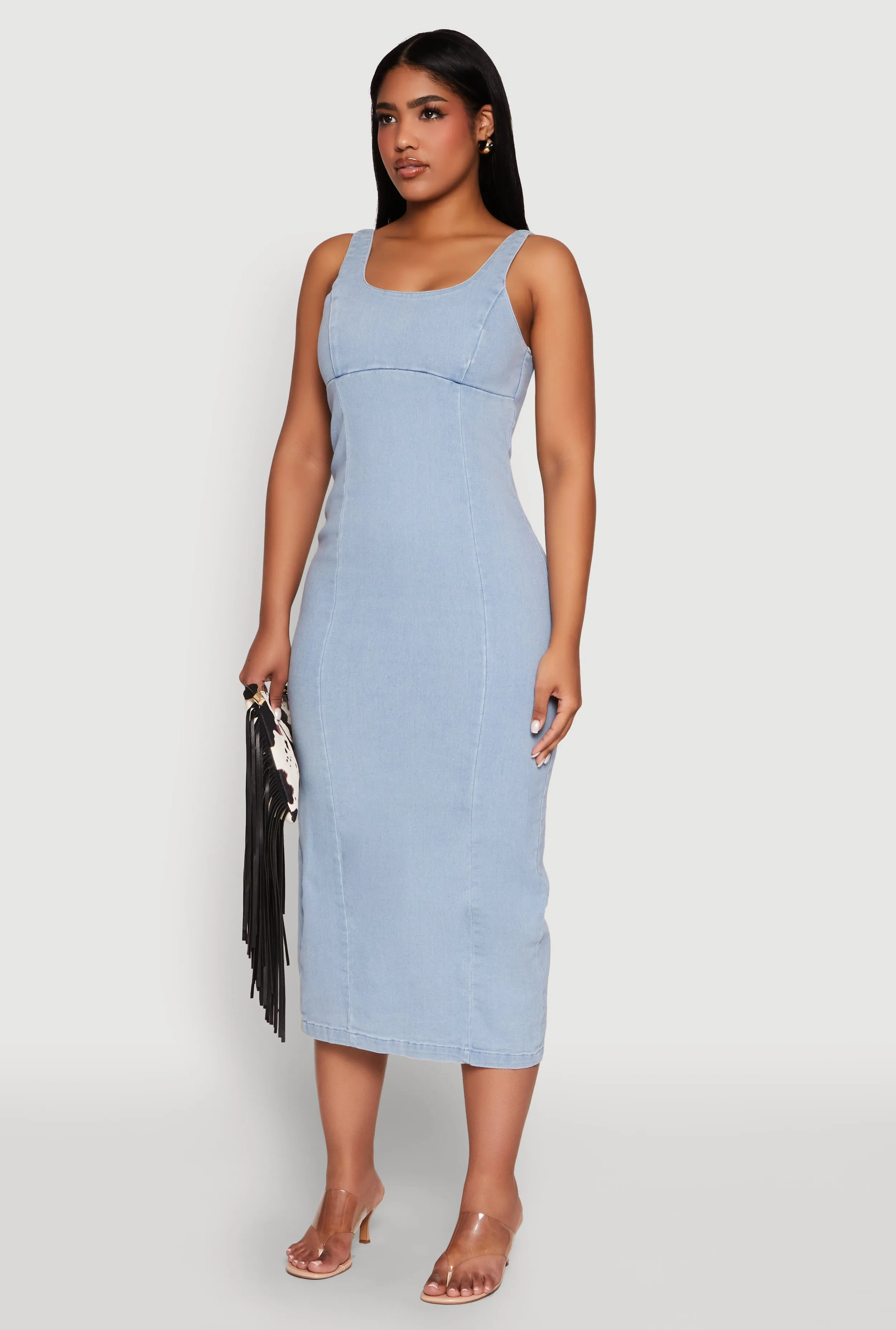 Haute Monde Denim Slit Back Tank Dress sold by Rainbow product image thumbnail 3