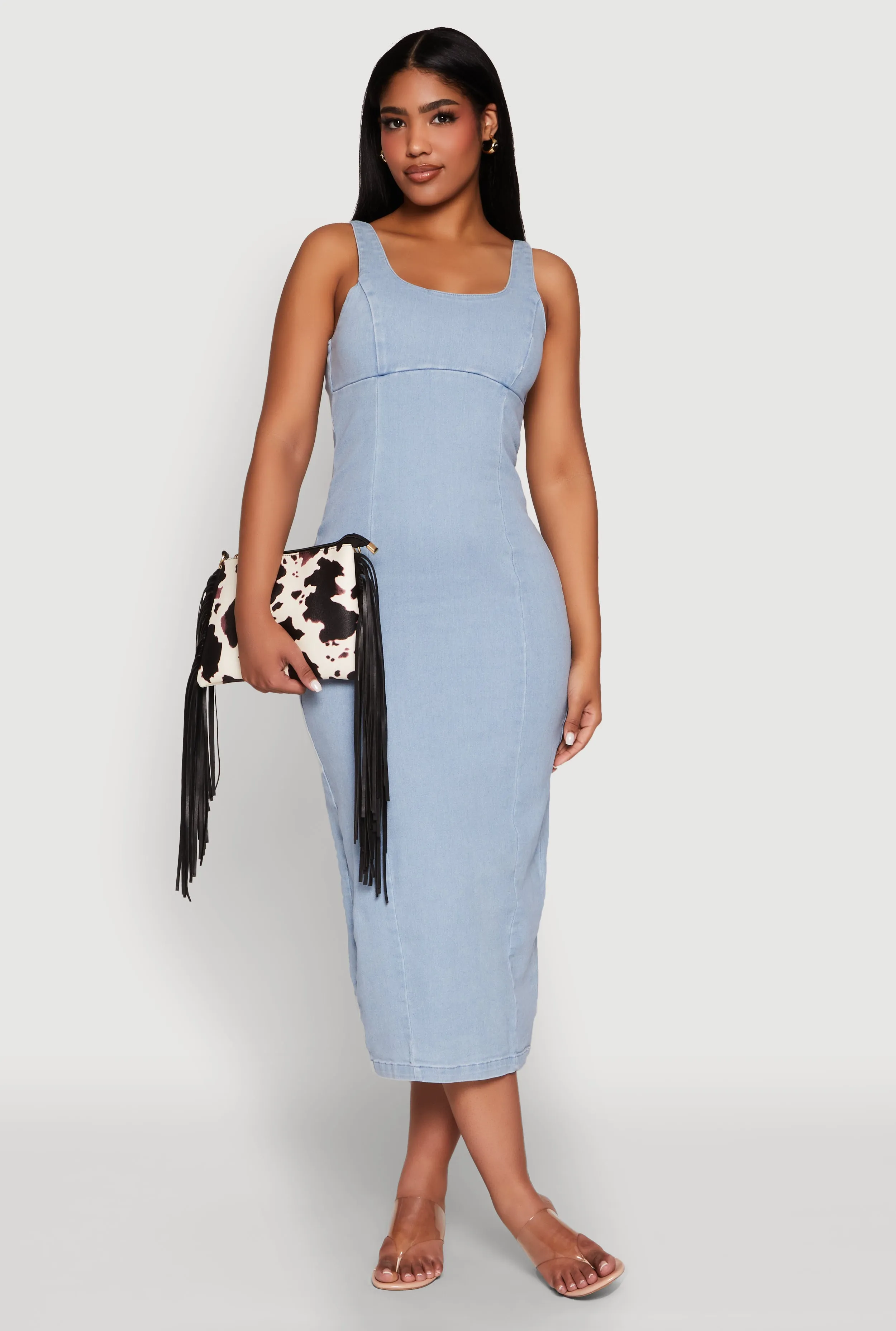 Haute Monde Denim Slit Back Tank Dress sold by Rainbow product image thumbnail 2