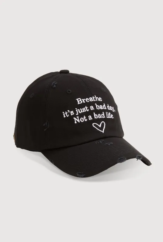 Breathe Its Just A Bad Day Baseball Cap sold by Rainbow