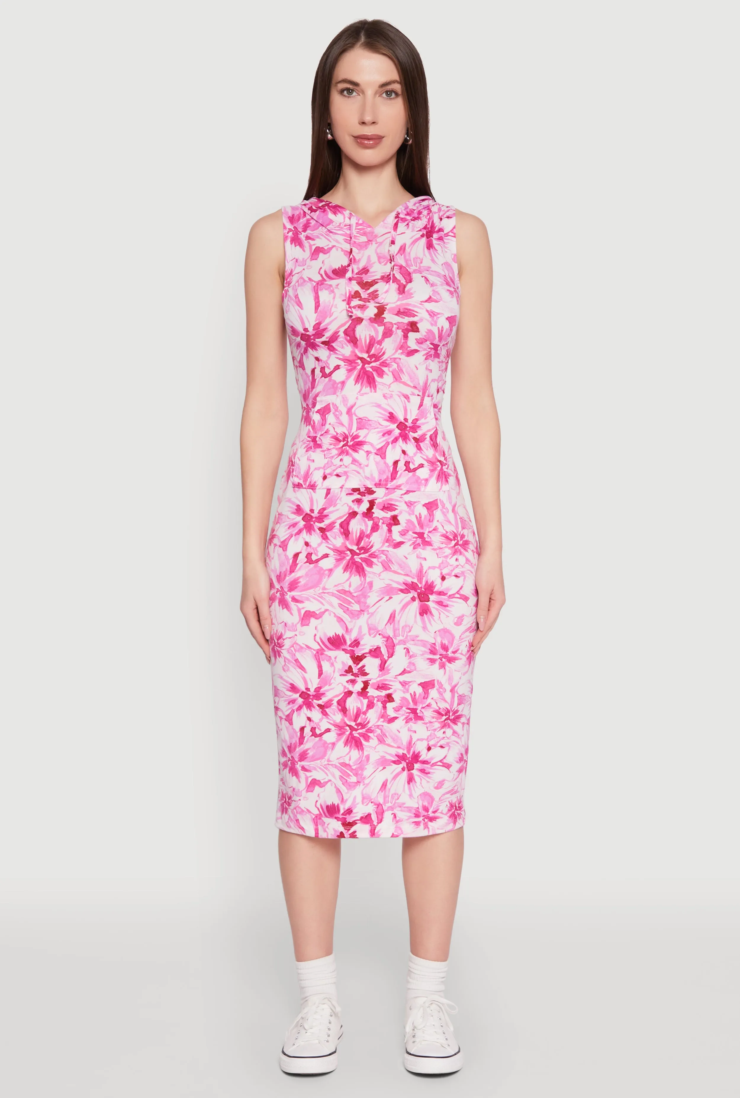 Floral Print Hooded Tank Dress sold by Rainbow product image thumbnail 2