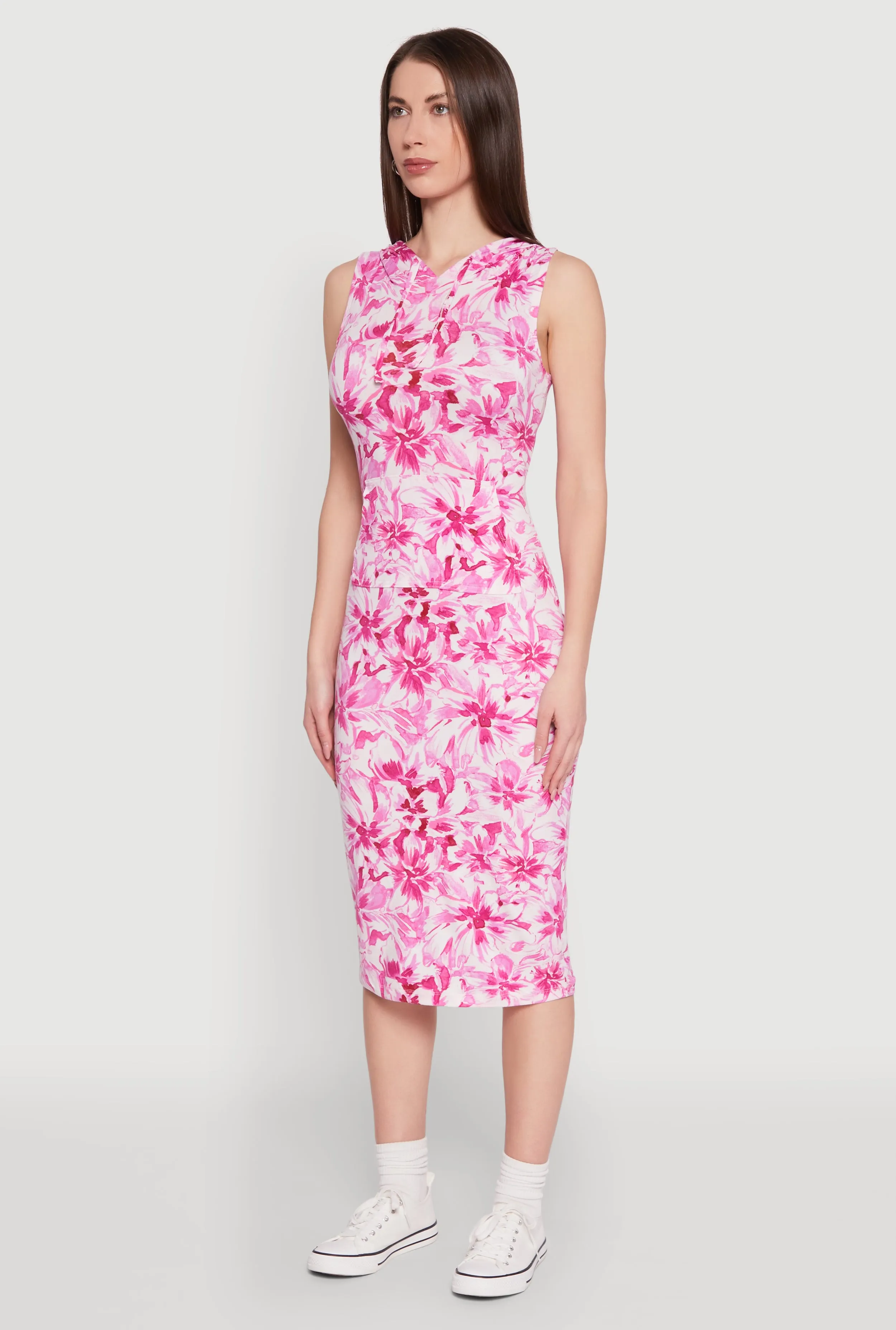 Floral Print Hooded Tank Dress sold by Rainbow product image thumbnail 3