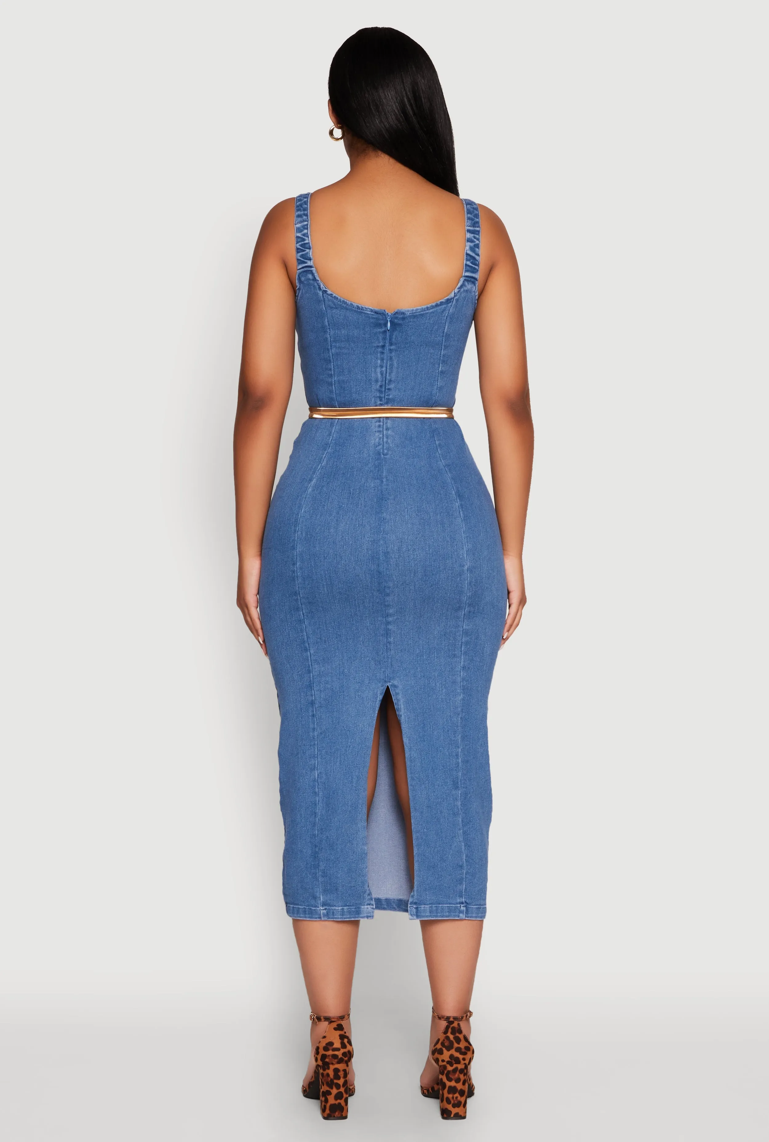 Haute Monde Denim Slit Back Tank Dress sold by Rainbow product image thumbnail 5