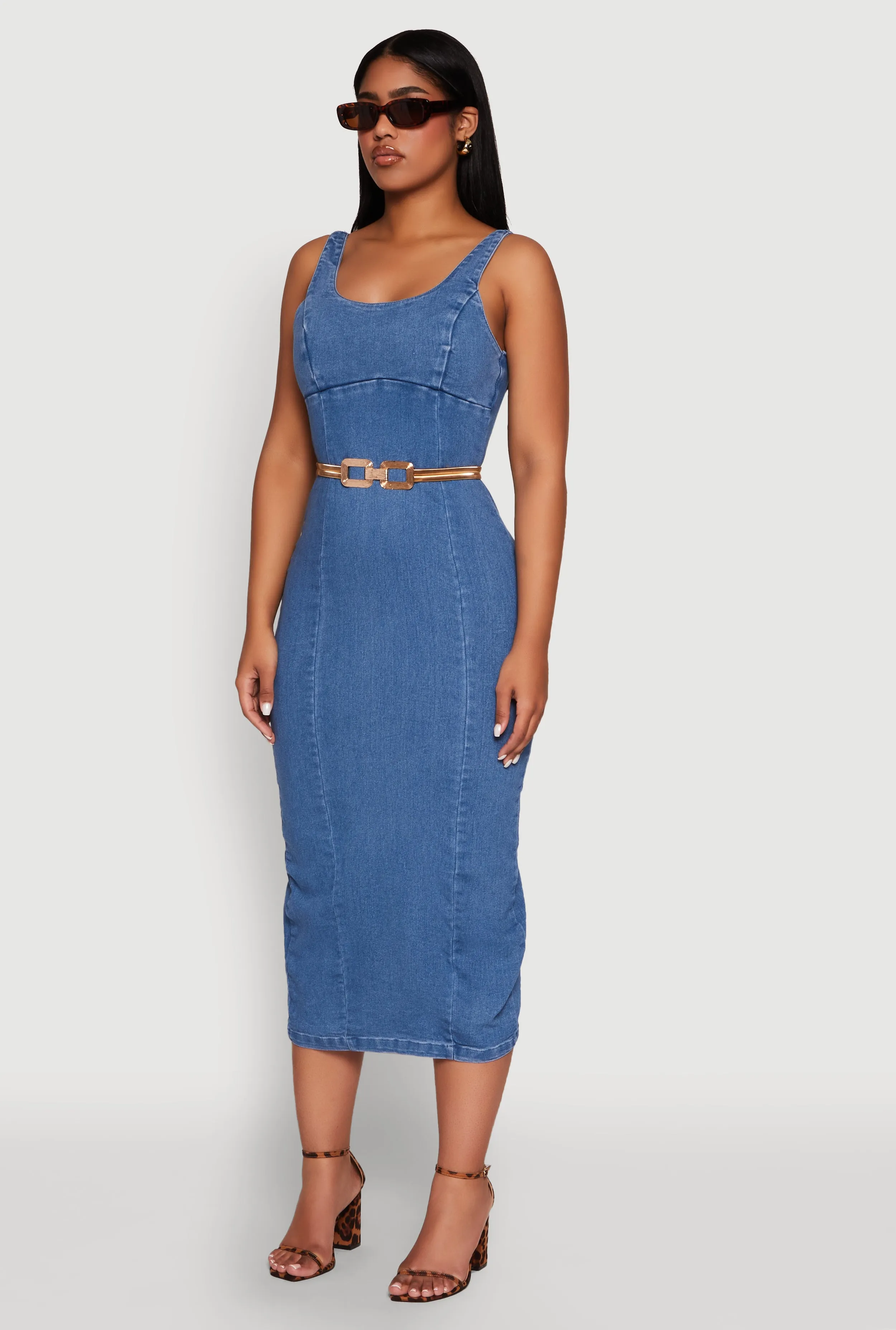 Haute Monde Denim Slit Back Tank Dress sold by Rainbow product image thumbnail 3