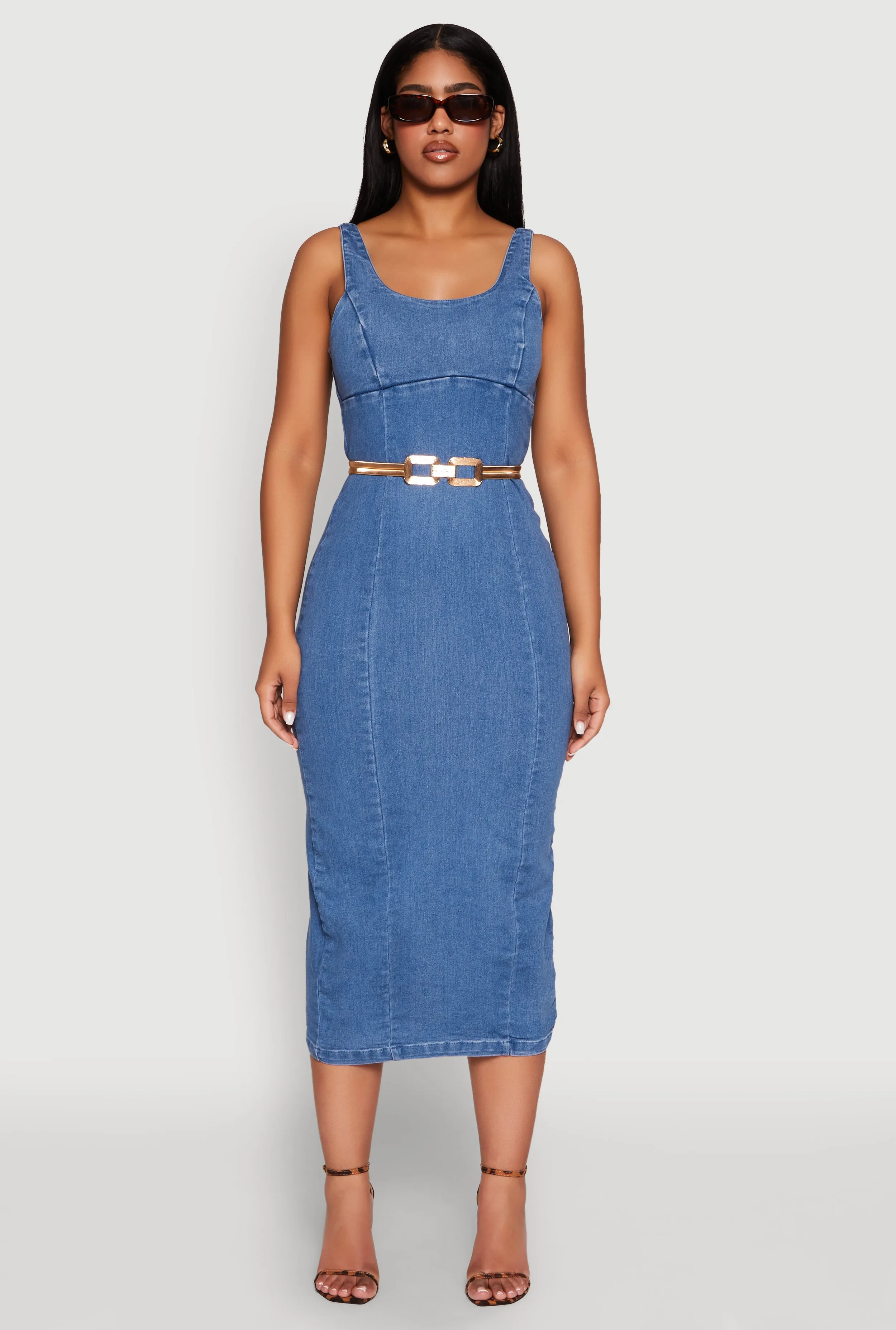 Haute Monde Denim Slit Back Tank Dress sold by Rainbow product image thumbnail 2