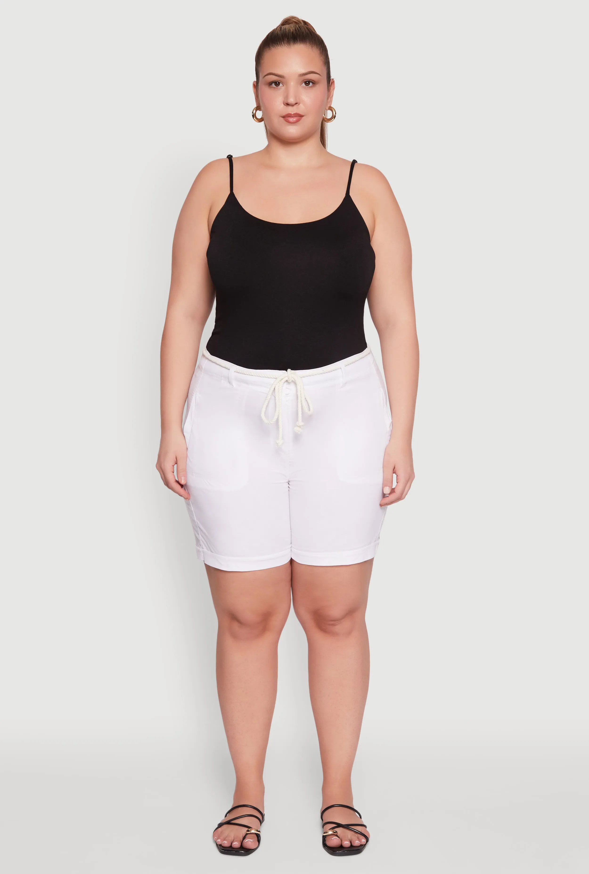 Plus Size Rope Belted Shorts sold by Rainbow product image thumbnail 2